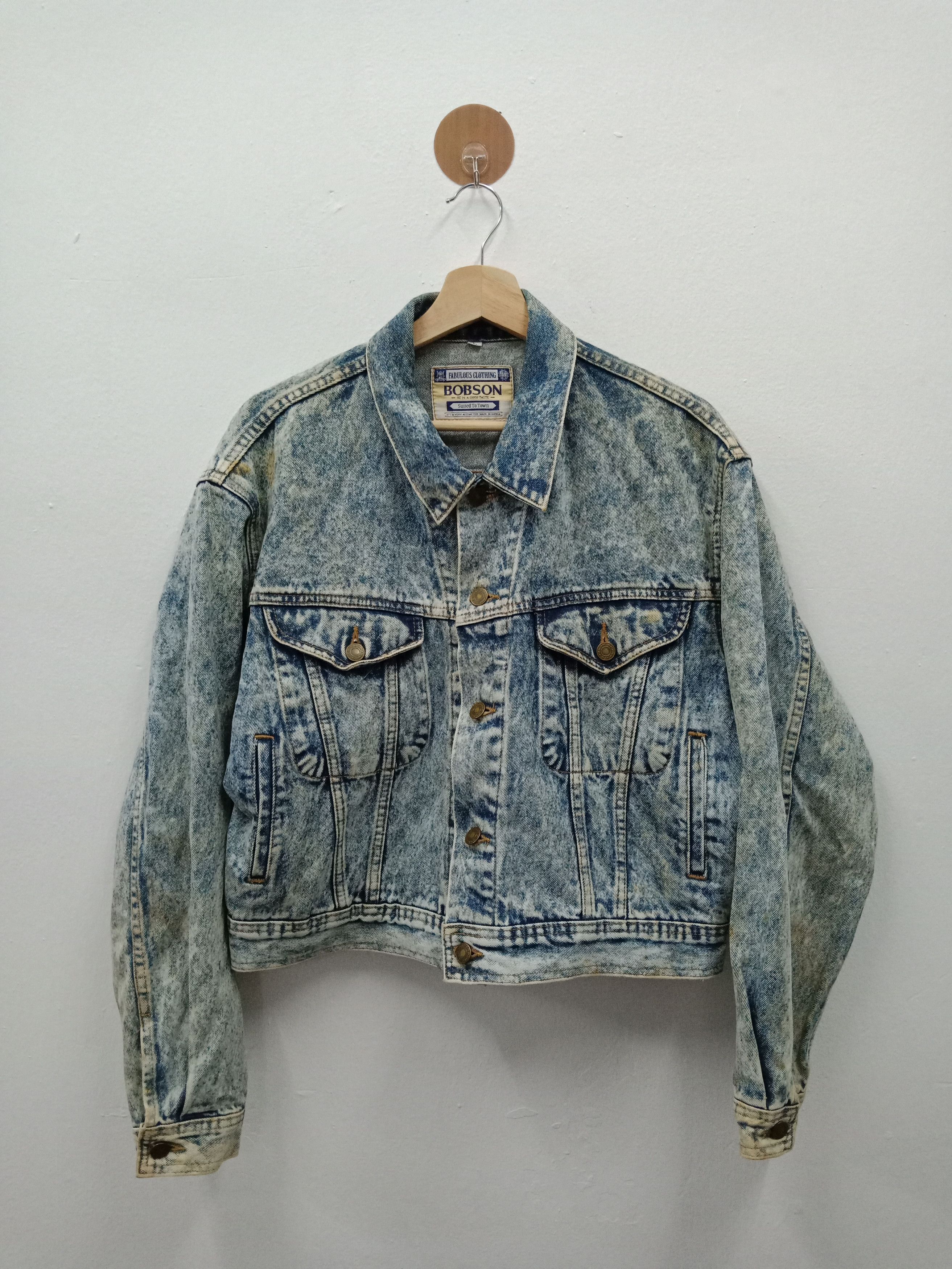 Japanese Brand × Vintage Bobson Asid Wash Rusty Trucker Size US L / EU 52-54 / 3 - 1 Thumbnail