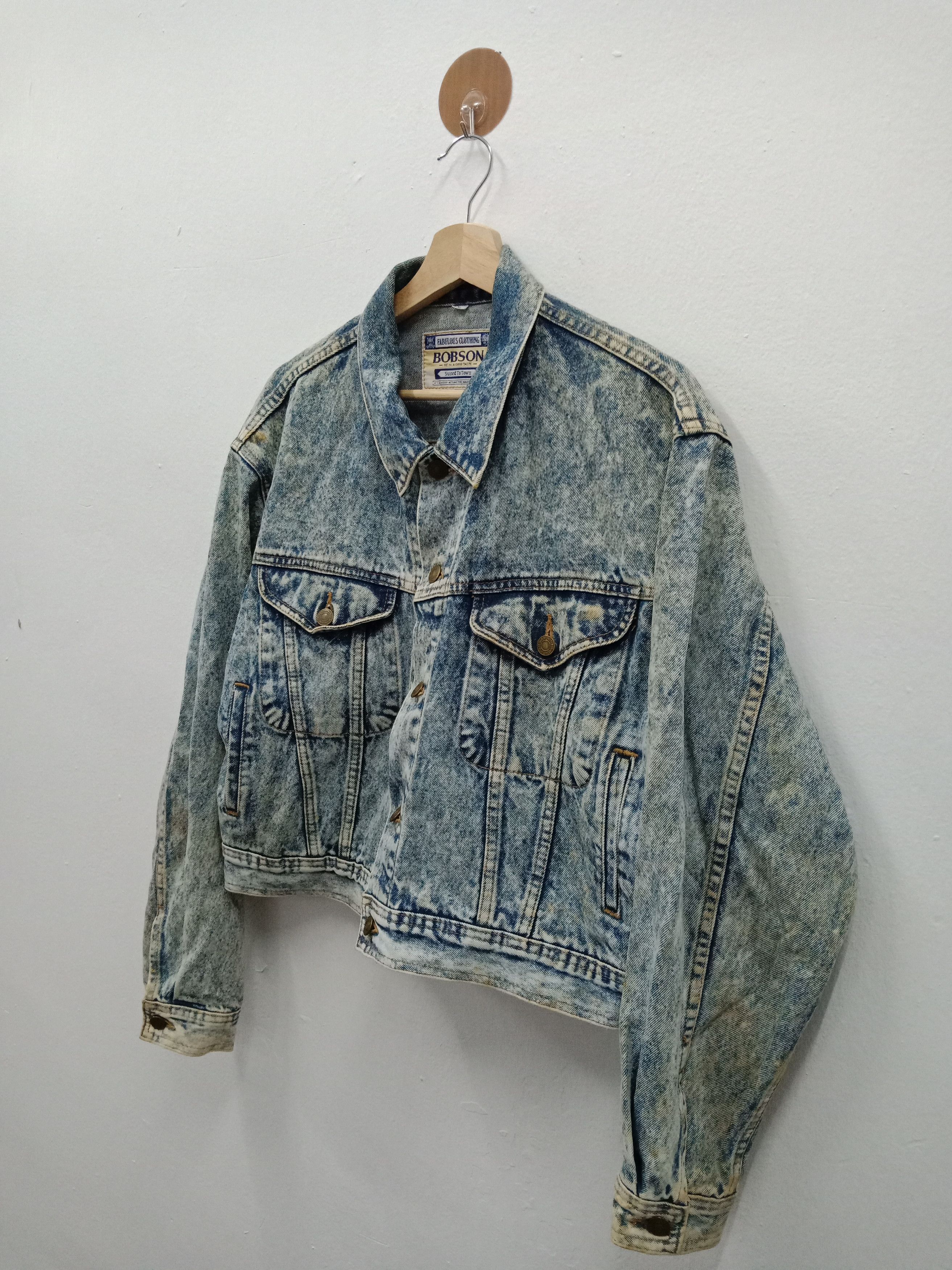 Japanese Brand × Vintage Bobson Asid Wash Rusty Trucker Size US L / EU 52-54 / 3 - 4 Thumbnail
