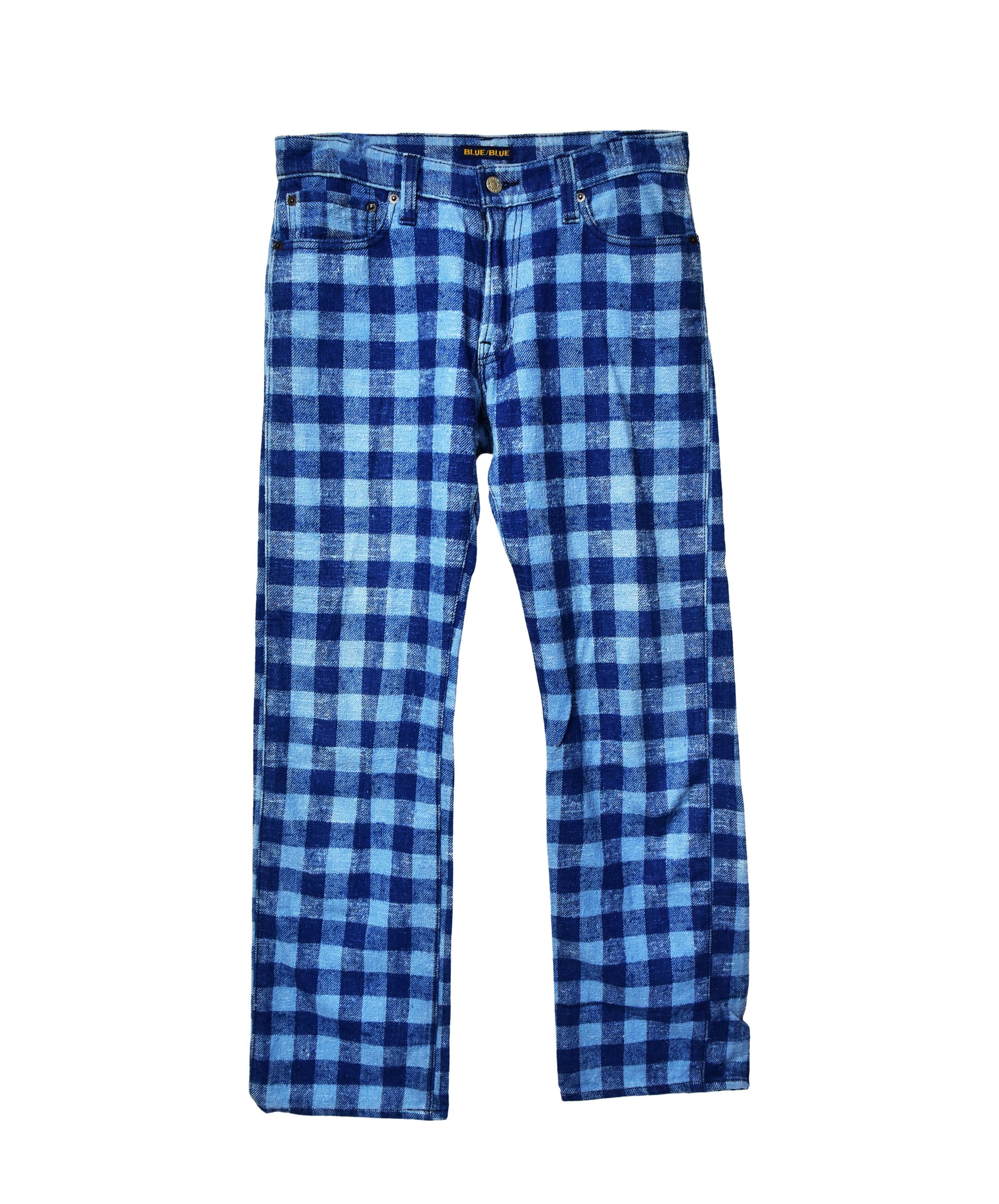 Blue Blue Japan BLUE BLUE Indigo checker chino pants Size US 32 / EU 48 - 1 Thumbnail