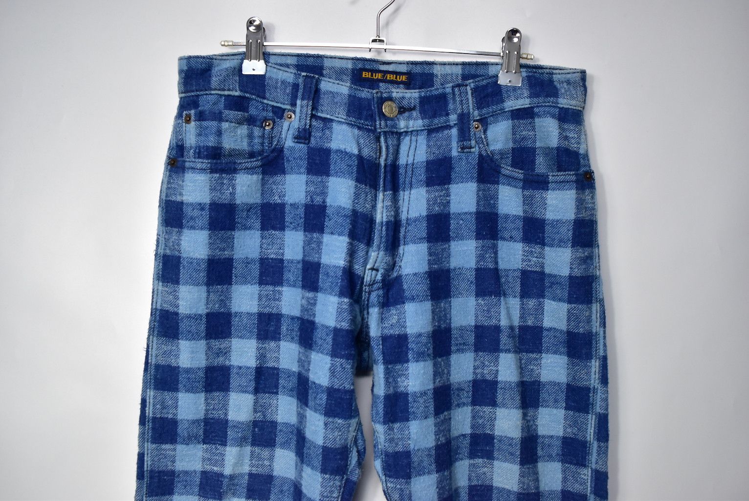 Blue Blue Japan BLUE BLUE Indigo checker chino pants Size US 32 / EU 48 - 4 Thumbnail