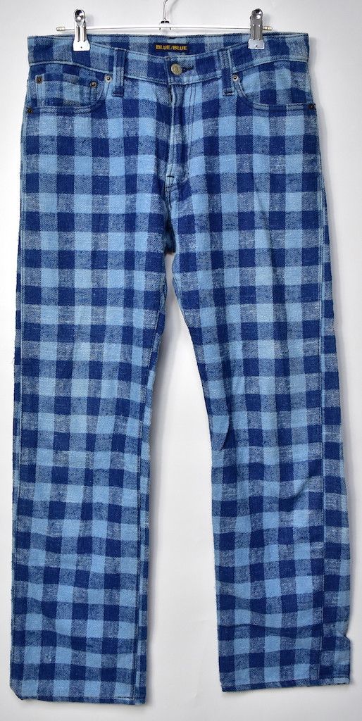 Blue Blue Japan BLUE BLUE Indigo checker chino pants Size US 32 / EU 48 - 2 Thumbnail
