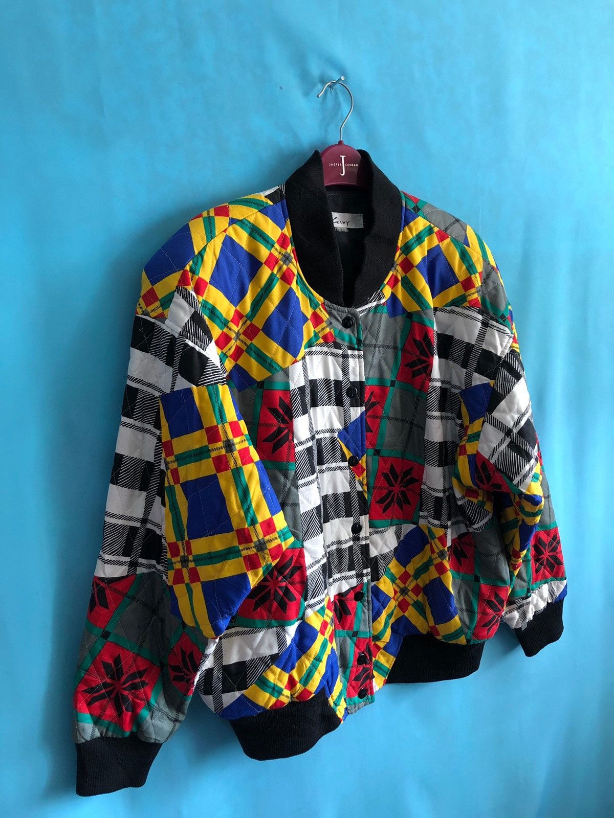 Japanese Brand 1990s givy combination art check floral #1385 Size US L / EU 52-54 / 3 - 3 Thumbnail