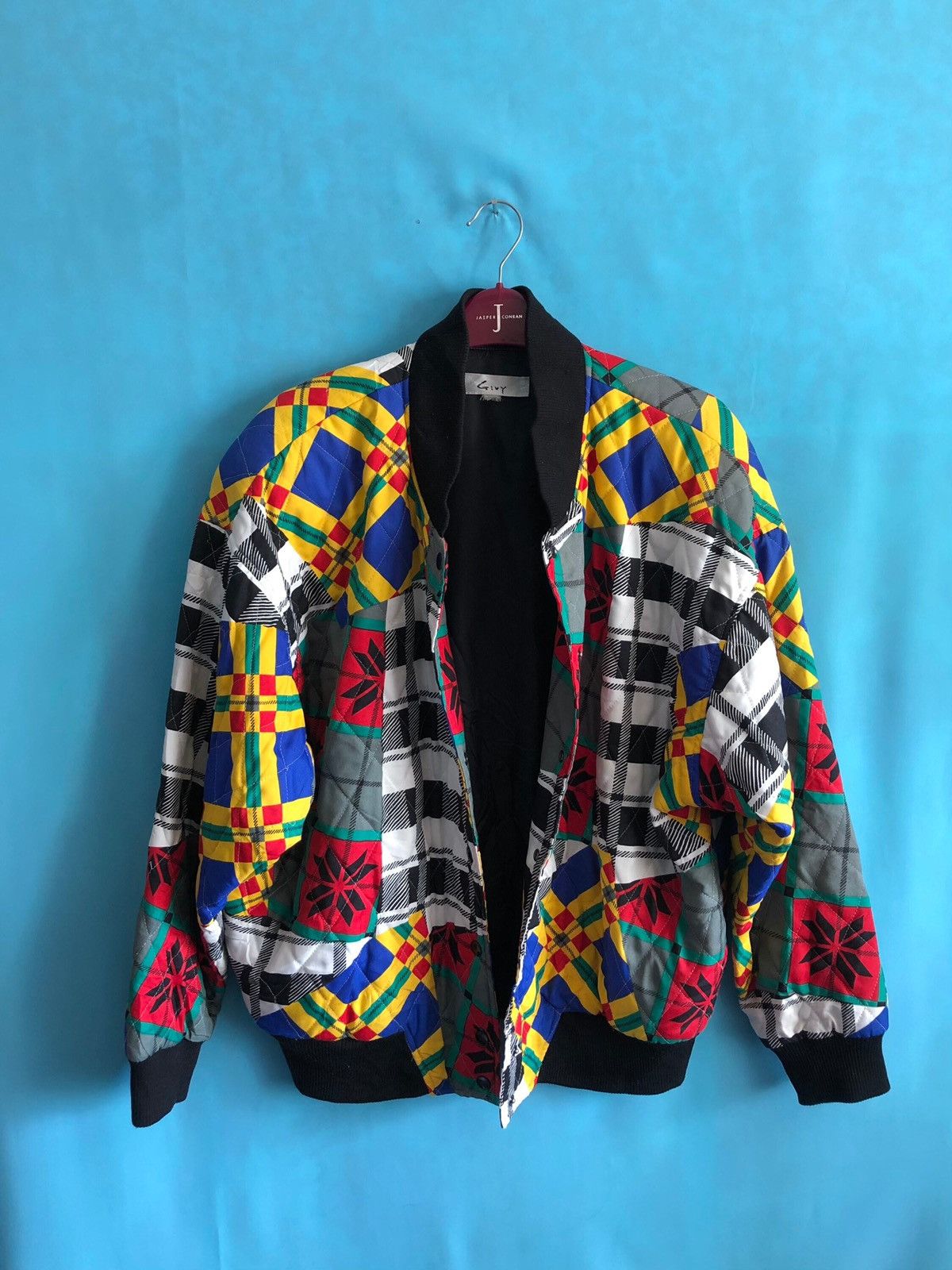 Japanese Brand 1990s givy combination art check floral #1385 Size US L / EU 52-54 / 3 - 4 Thumbnail