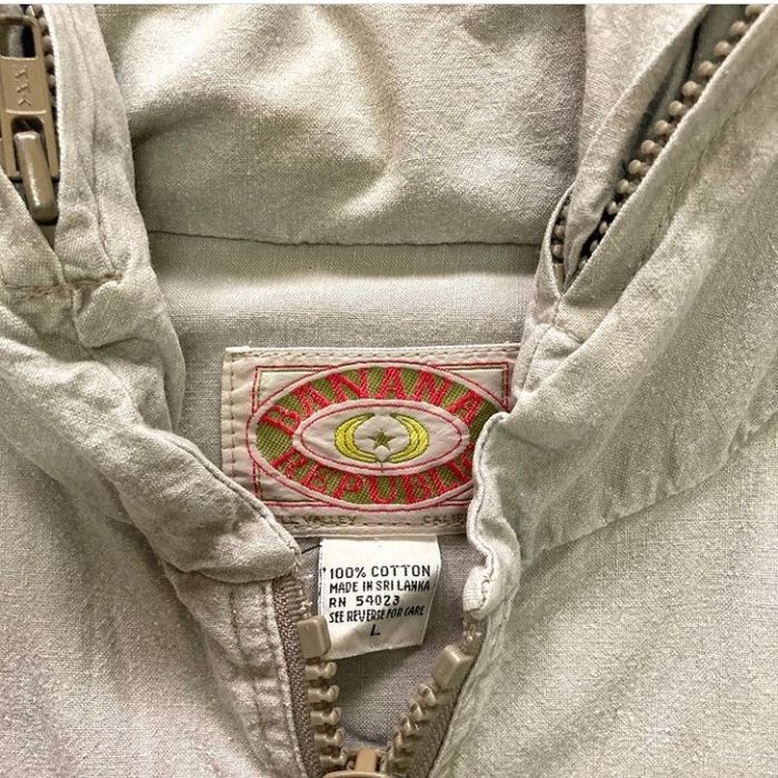 Gilet Safari Banana Republic Vintage Homme XL – Vert, Multi-poches, Armée