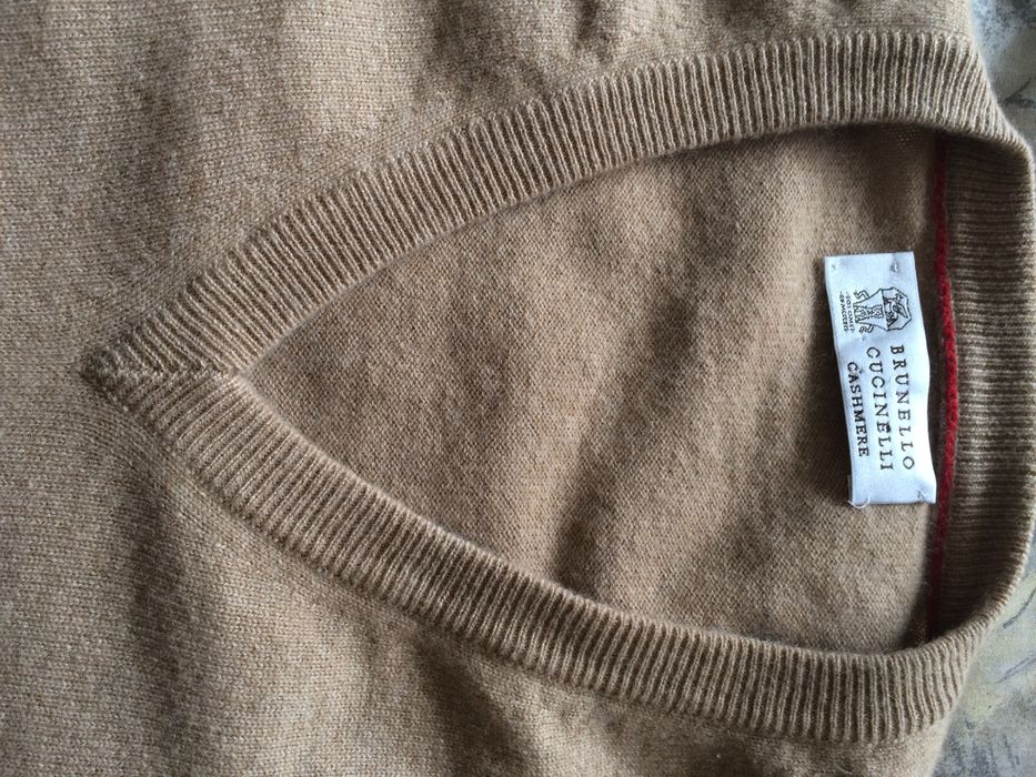 Brunello Cucinelli 100% Cashmere V-Neck Sweater Size US L / EU 52-54 / 3 - 1 Preview