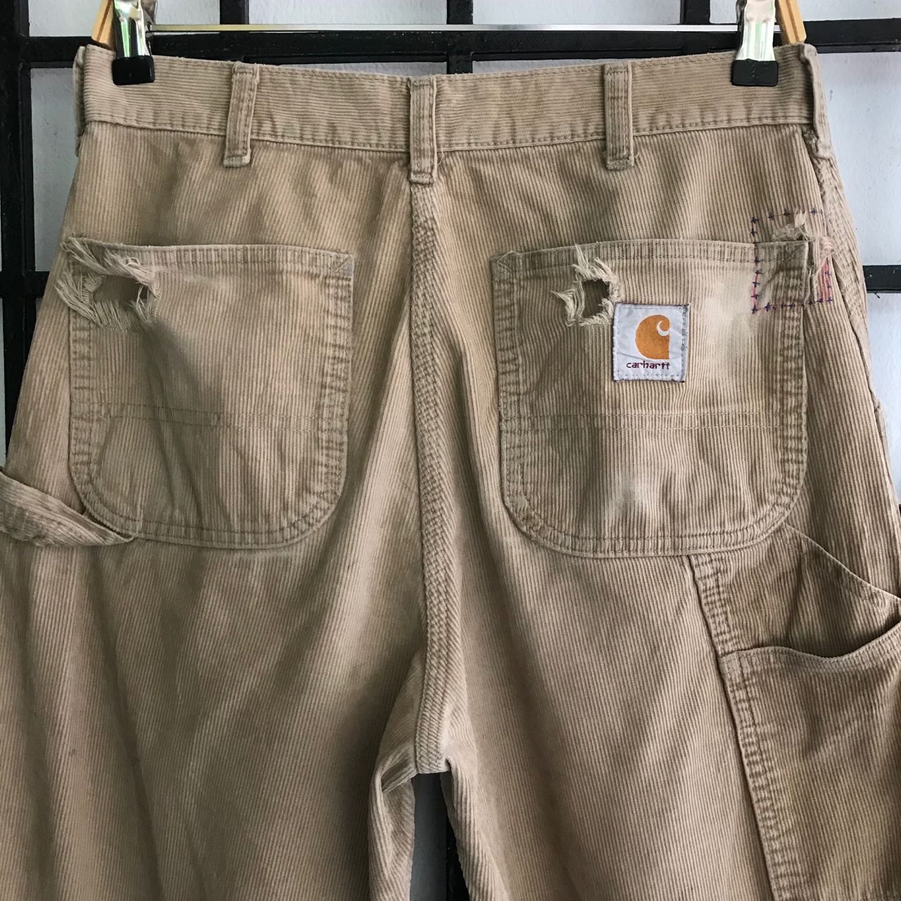 Carhartt 🔥 Vintage CARHART Distressed Corduroy Worker Pants Size US 32 / EU 48 - 3 Thumbnail