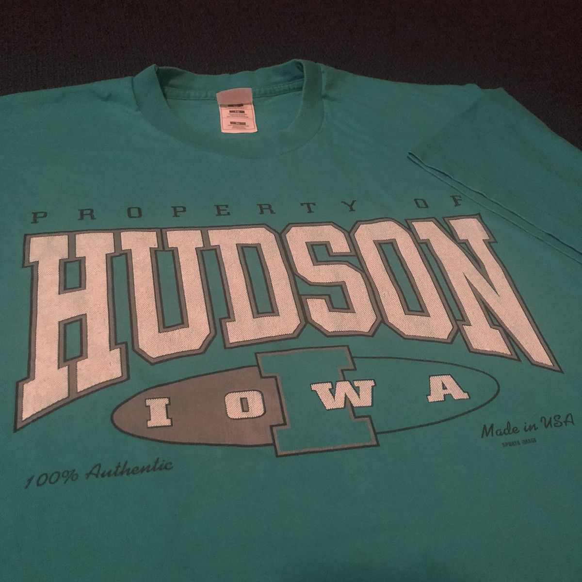 Vintage Vintage 90s Property of Hudson Iowa Varsity Logo Tee Size US XL / EU 56 / 4 - 2 Thumbnail