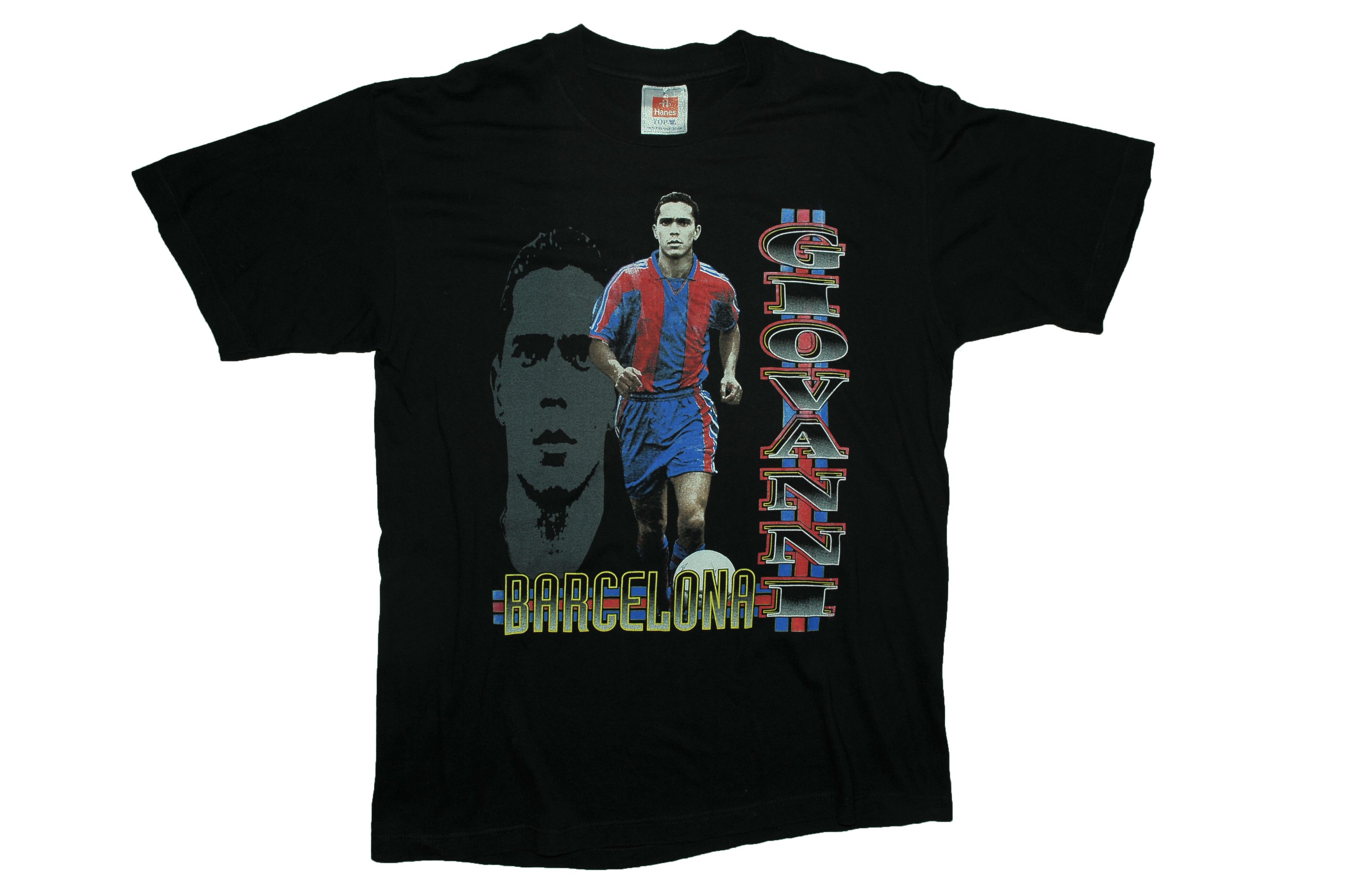 Hanes Vintage 90s Giovanni FC Barcelona T-shirt Size US L / EU 52-54 / 3 - 1 Thumbnail