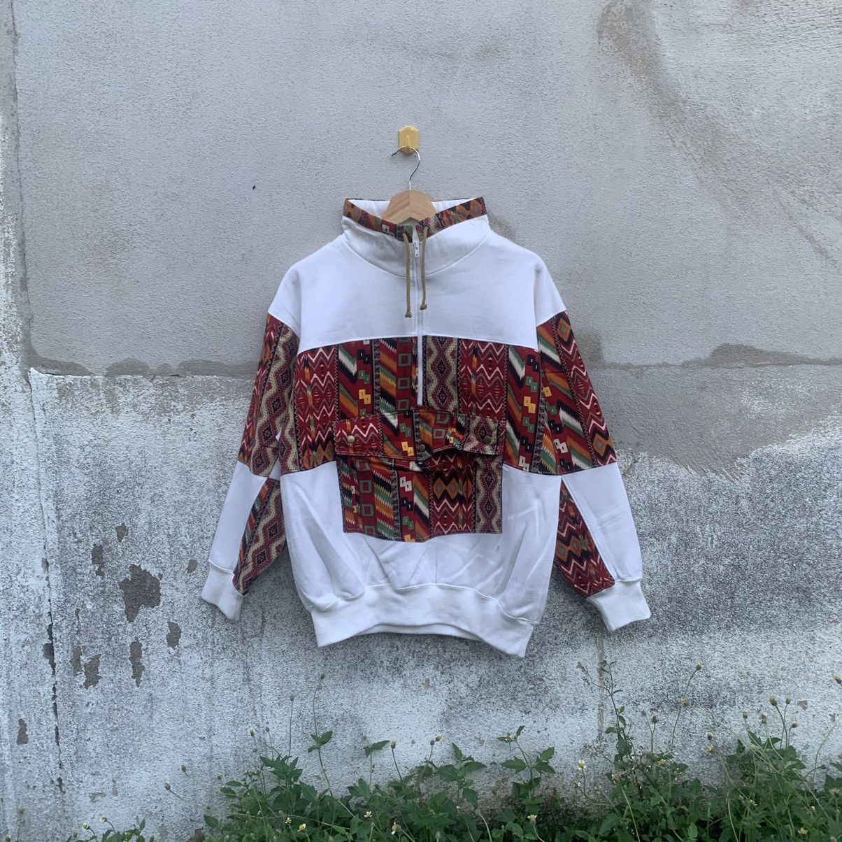 Japanese Brand × Vintage Vtg Rise Sport Casual Navajo Half Zip Pullover Sweatshirts Size US L / EU 52-54 / 3 - 1 Thumbnail