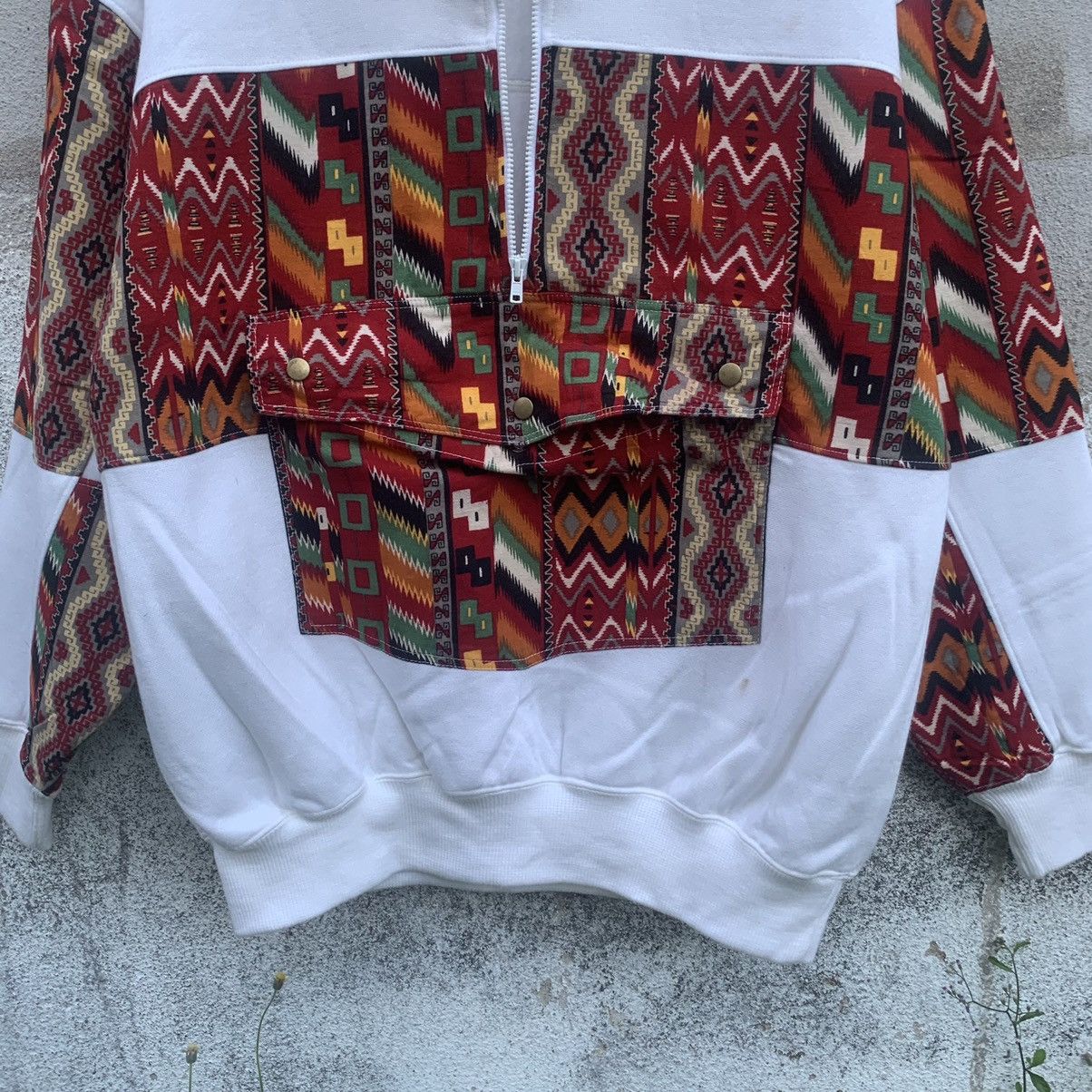 Japanese Brand × Vintage Vtg Rise Sport Casual Navajo Half Zip Pullover Sweatshirts Size US L / EU 52-54 / 3 - 4 Thumbnail