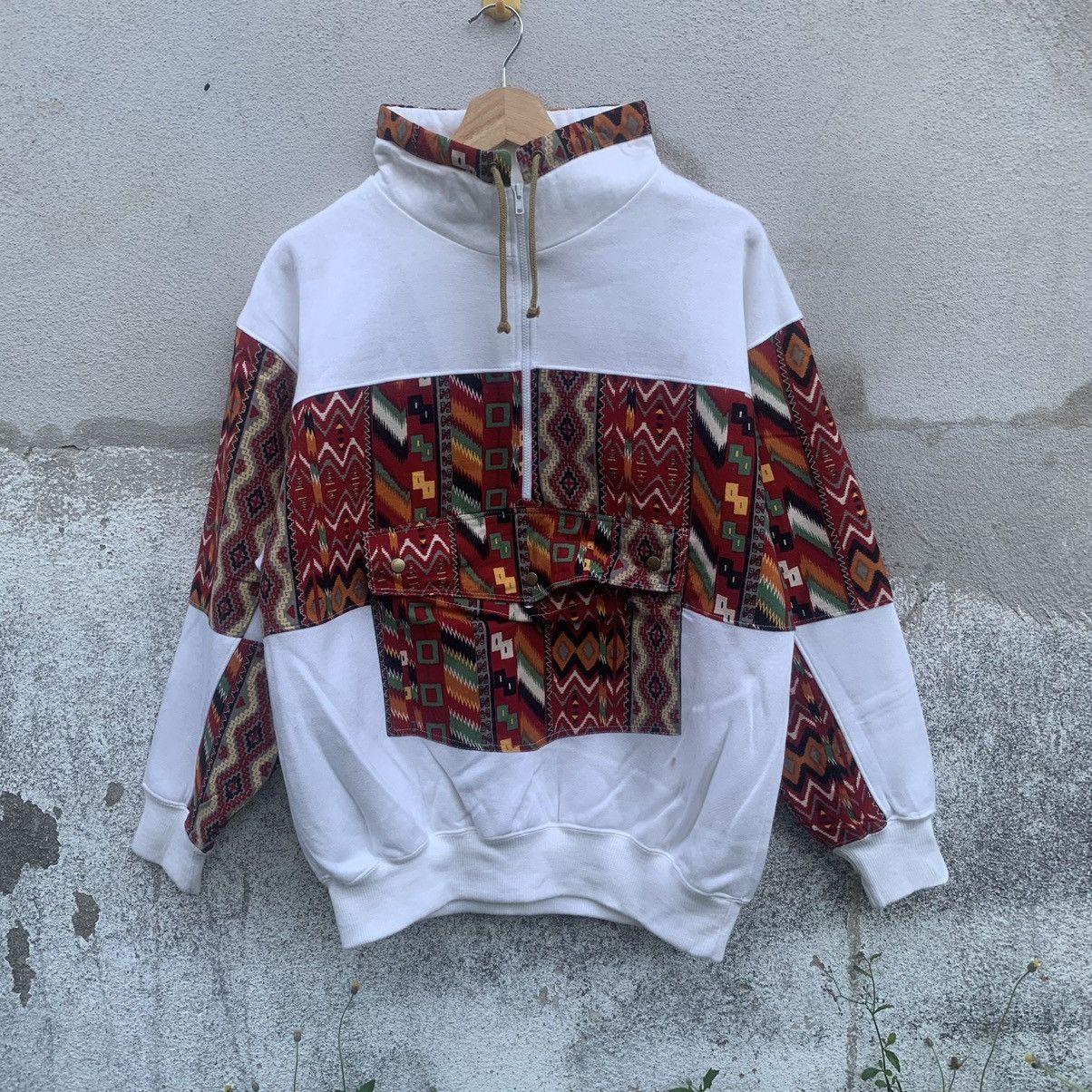 Japanese Brand × Vintage Vtg Rise Sport Casual Navajo Half Zip Pullover Sweatshirts Size US L / EU 52-54 / 3 - 2 Thumbnail