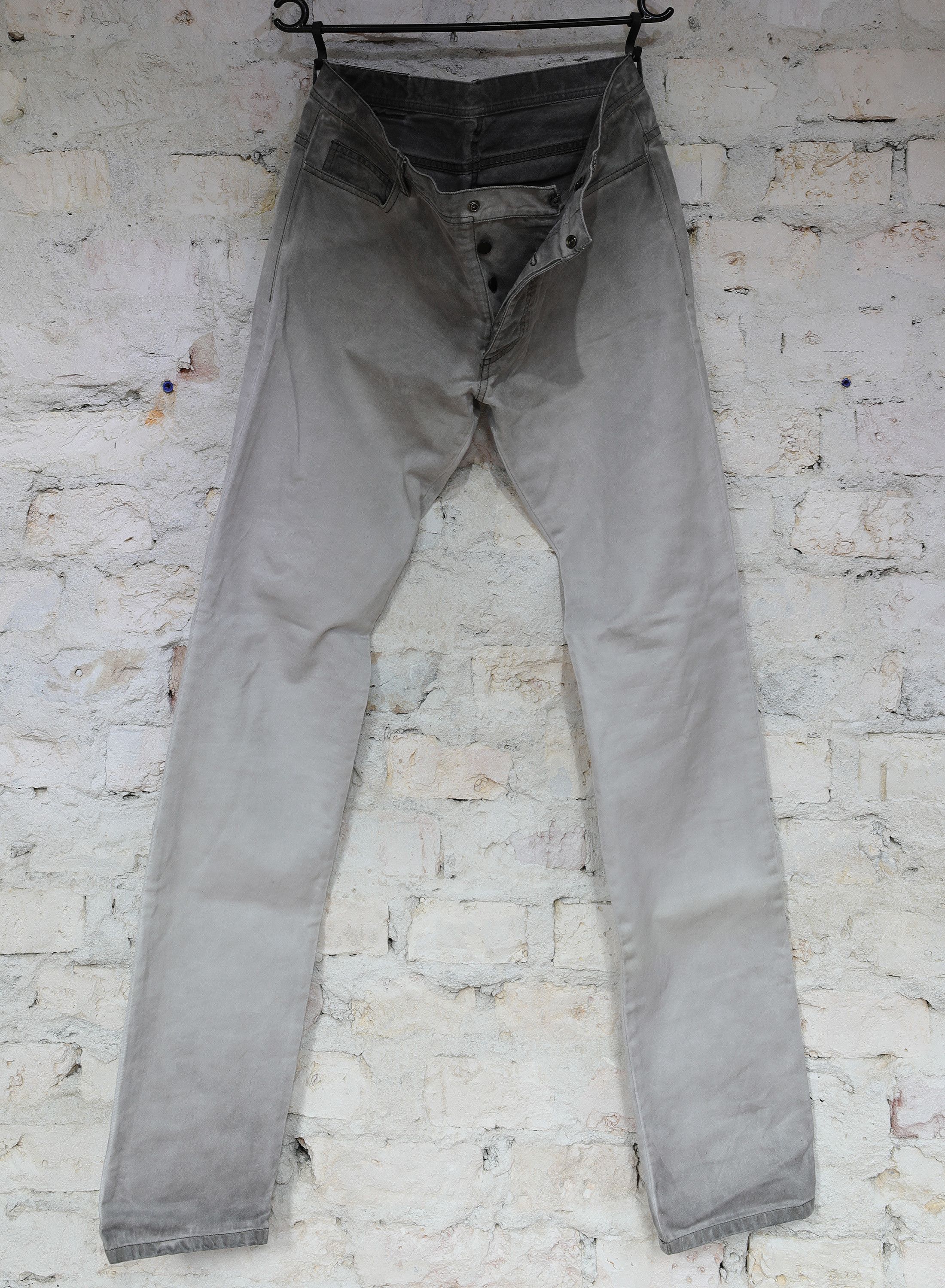 image of Nicolas Andreas Taralis Nat Gradient Grey Denim Trousers in Light Grey/Gradient, Men's (Size 32)