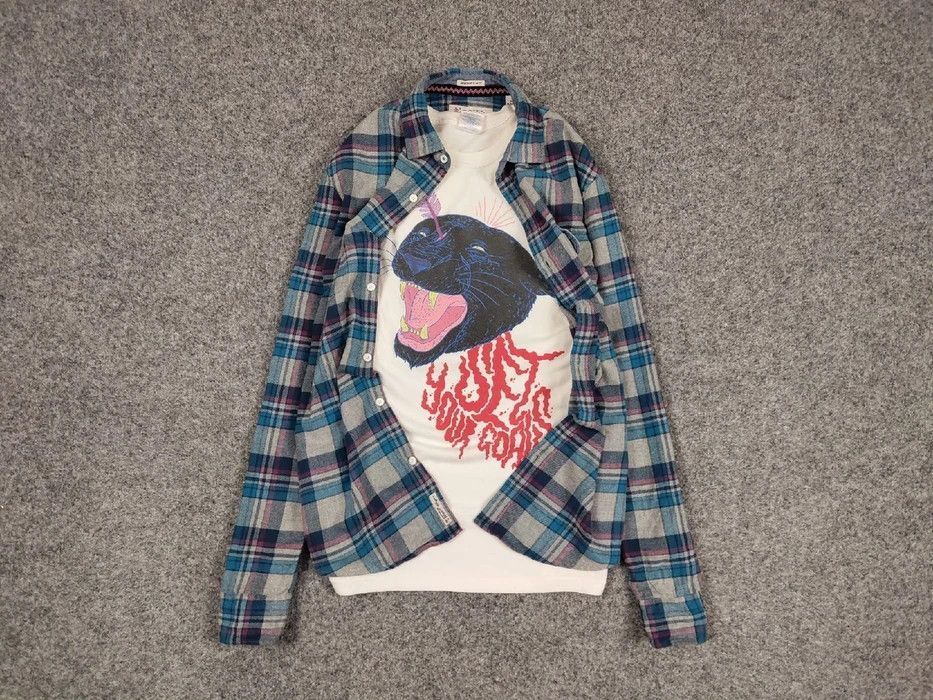 Flannel Vintage Flannel Shirt Plaid Checkered Travis Scott Style Size US S / EU 44-46 / 1 - 1 Thumbnail