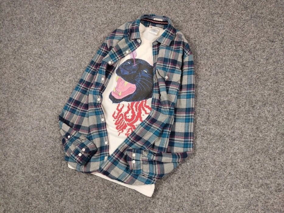 Flannel Vintage Flannel Shirt Plaid Checkered Travis Scott Style Size US S / EU 44-46 / 1 - 9 Thumbnail