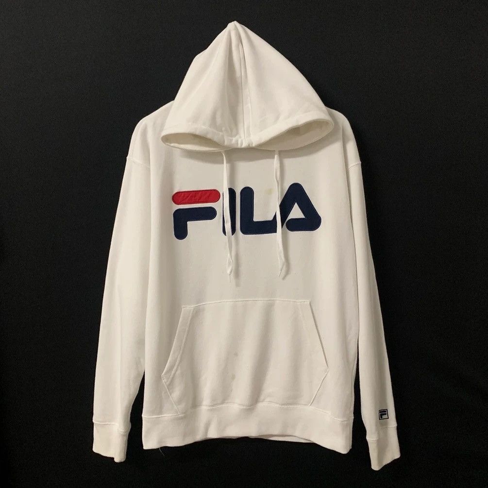 Fila Fila Big Logo Spell Out Hooded Pullover Sweater Sweatshirts Size US L / EU 52-54 / 3 - 1 Thumbnail