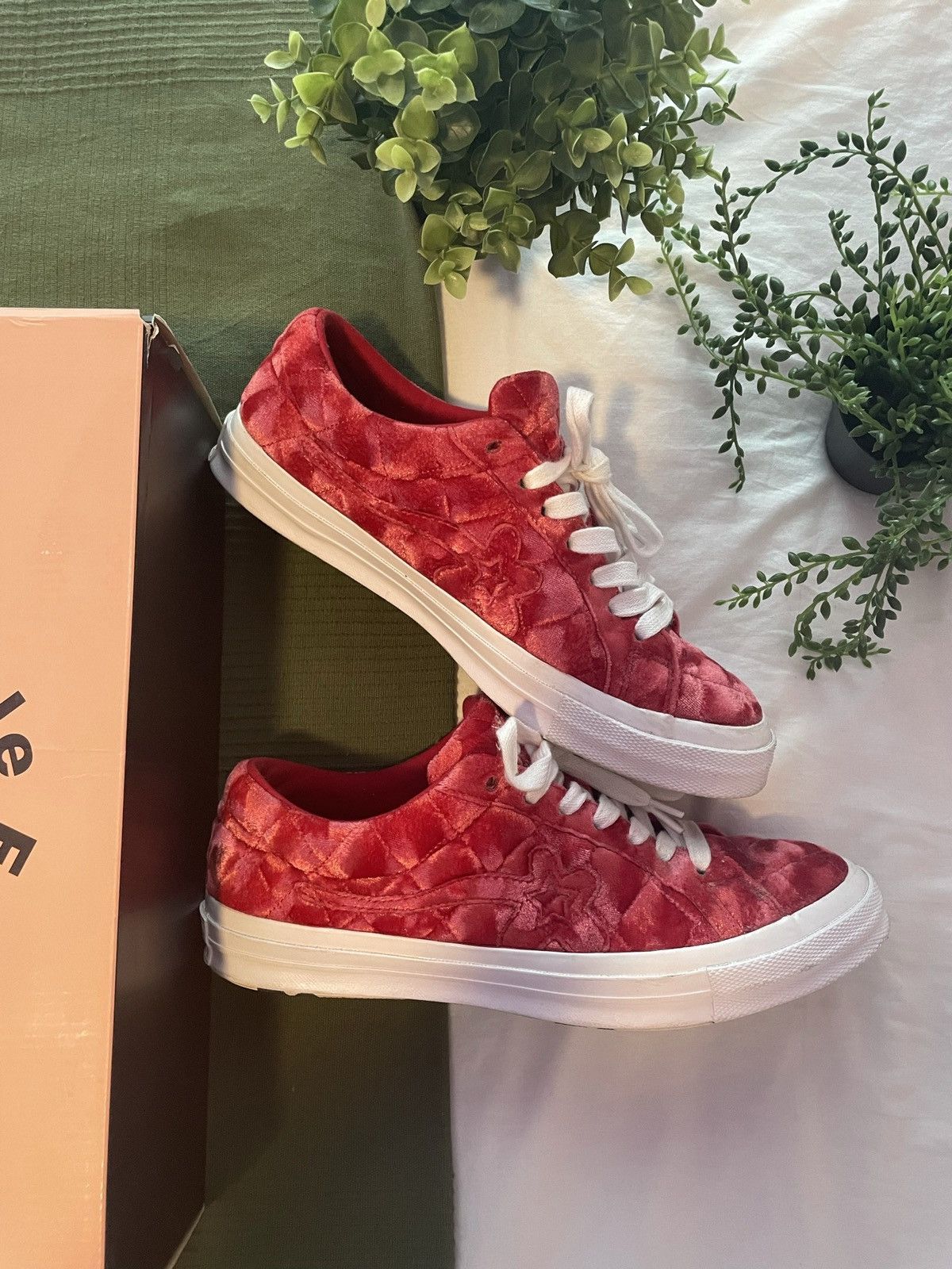 Converse Golf Wang Golf Le Fleur x One Star Quilted Velvet Cherry Grailed