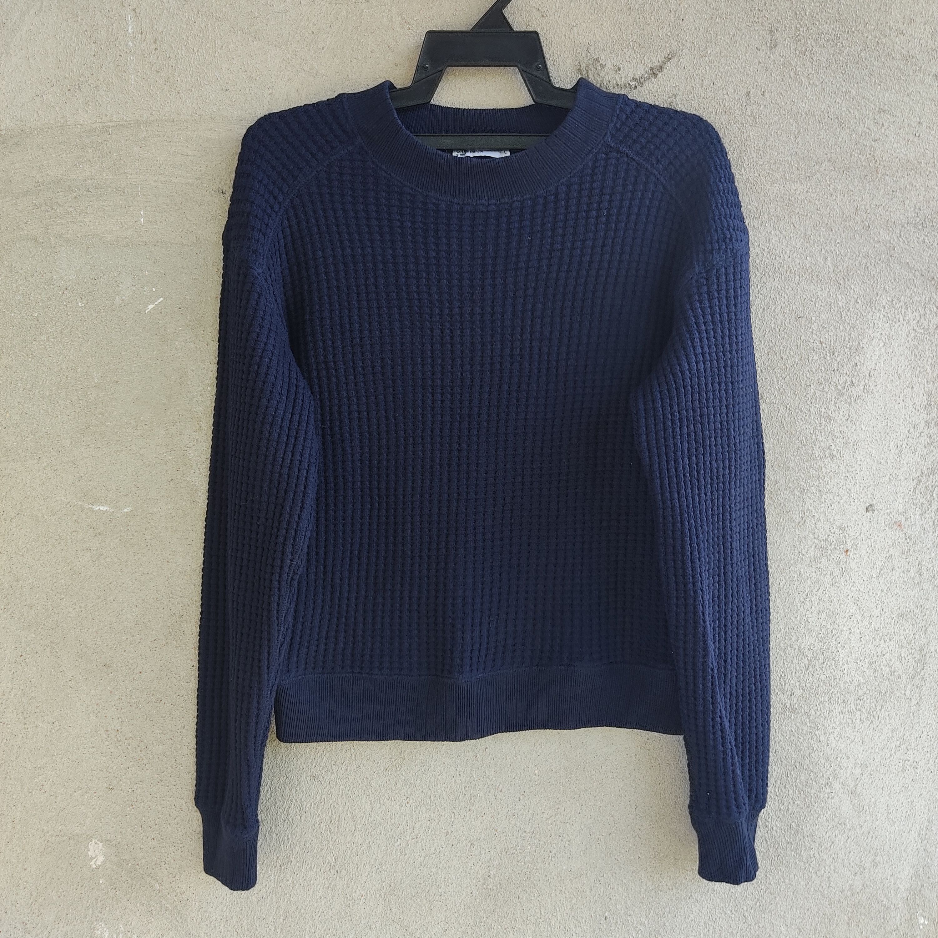 image of Homespun Knitwear Craft Standard Boutique Blue Knitwear Jumper in Dark Blue, Men's (Size Medium)