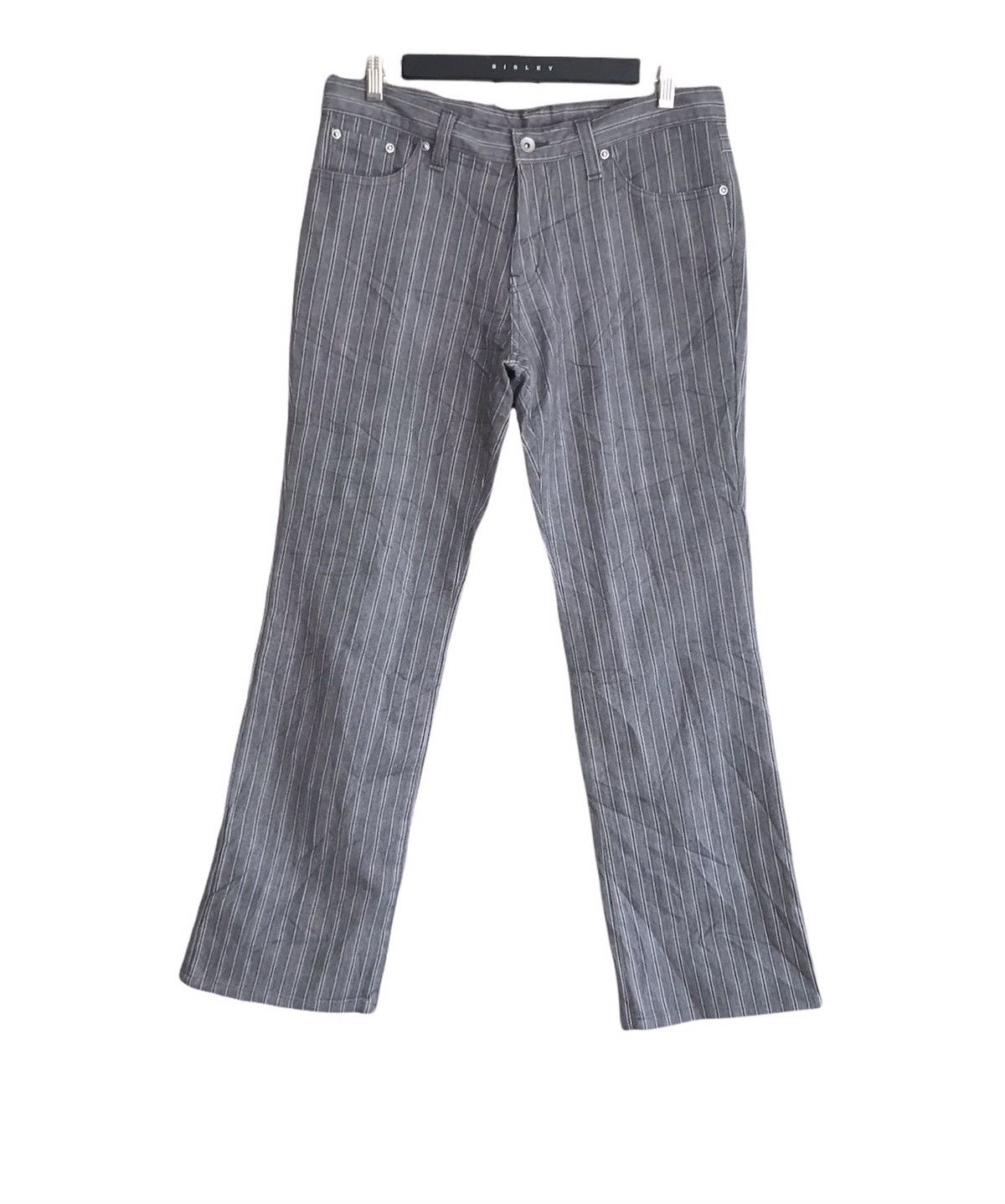 semanticdesign Semantic Design Pinstriped Denim Flare Jeans Size US 34 / EU 50 - 2 Thumbnail