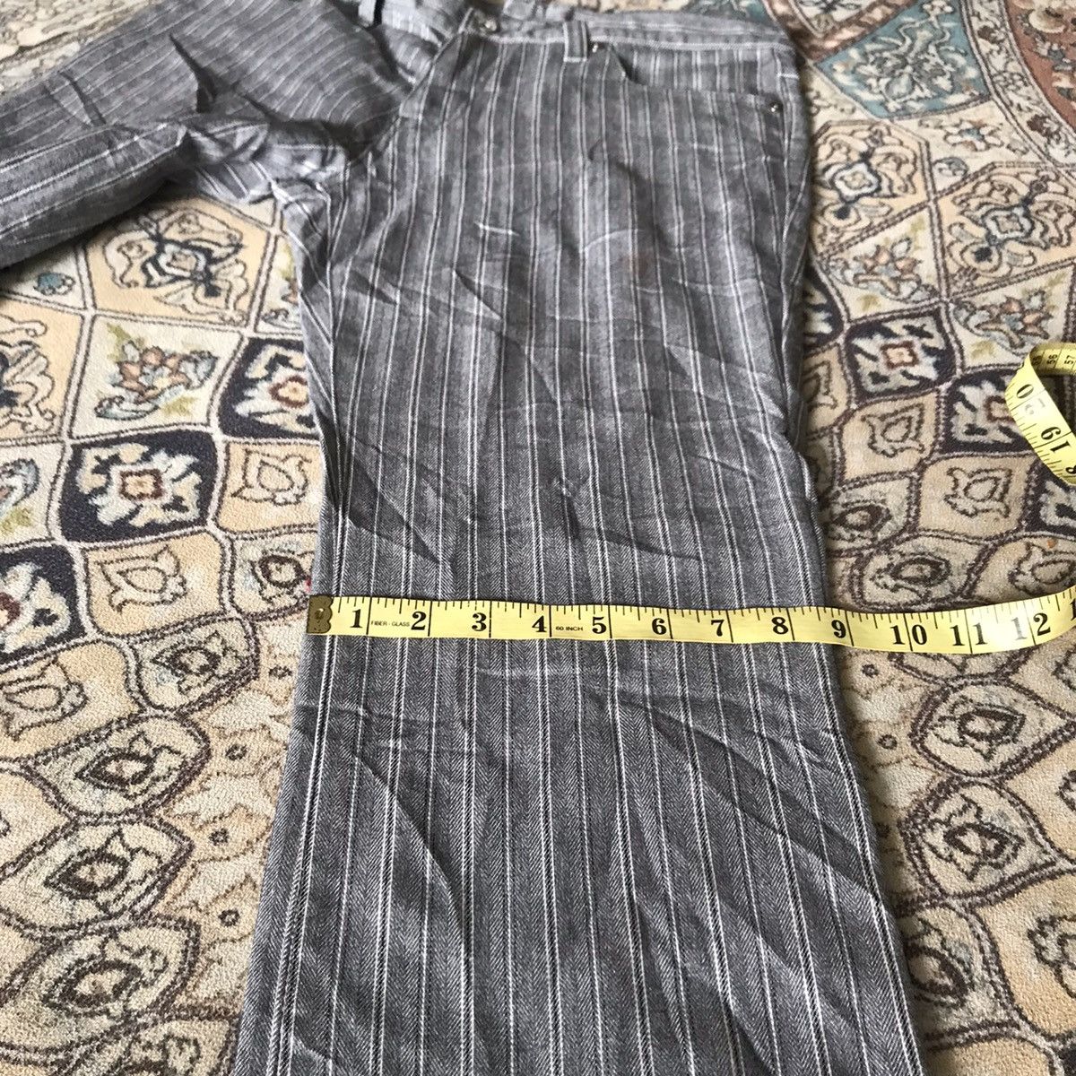 semanticdesign Semantic Design Pinstriped Denim Flare Jeans Size US 34 / EU 50 - 23 Thumbnail