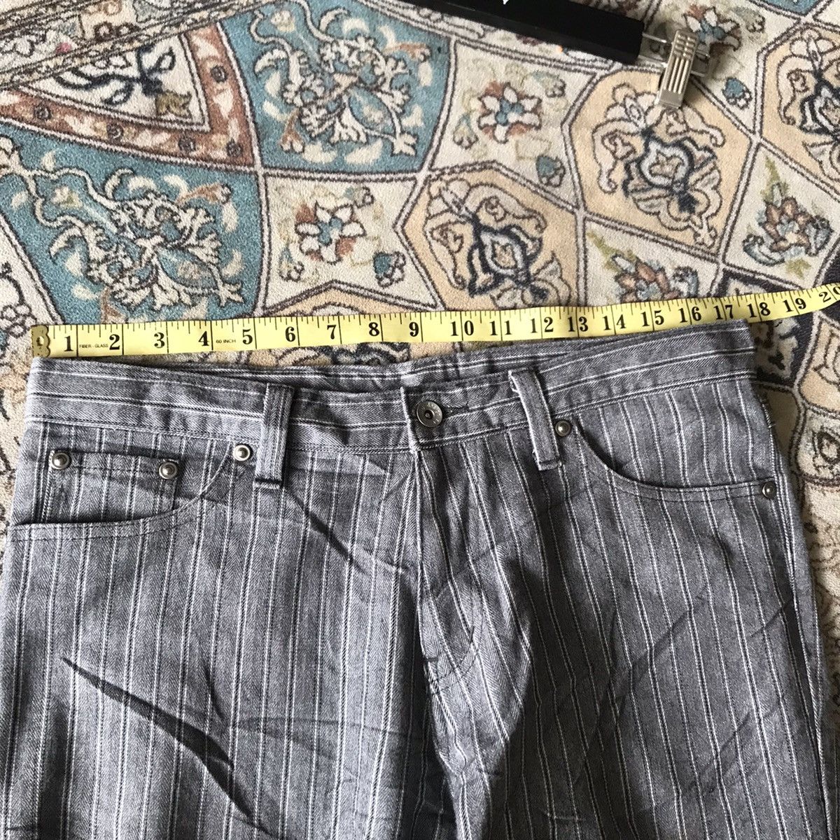 semanticdesign Semantic Design Pinstriped Denim Flare Jeans Size US 34 / EU 50 - 18 Thumbnail
