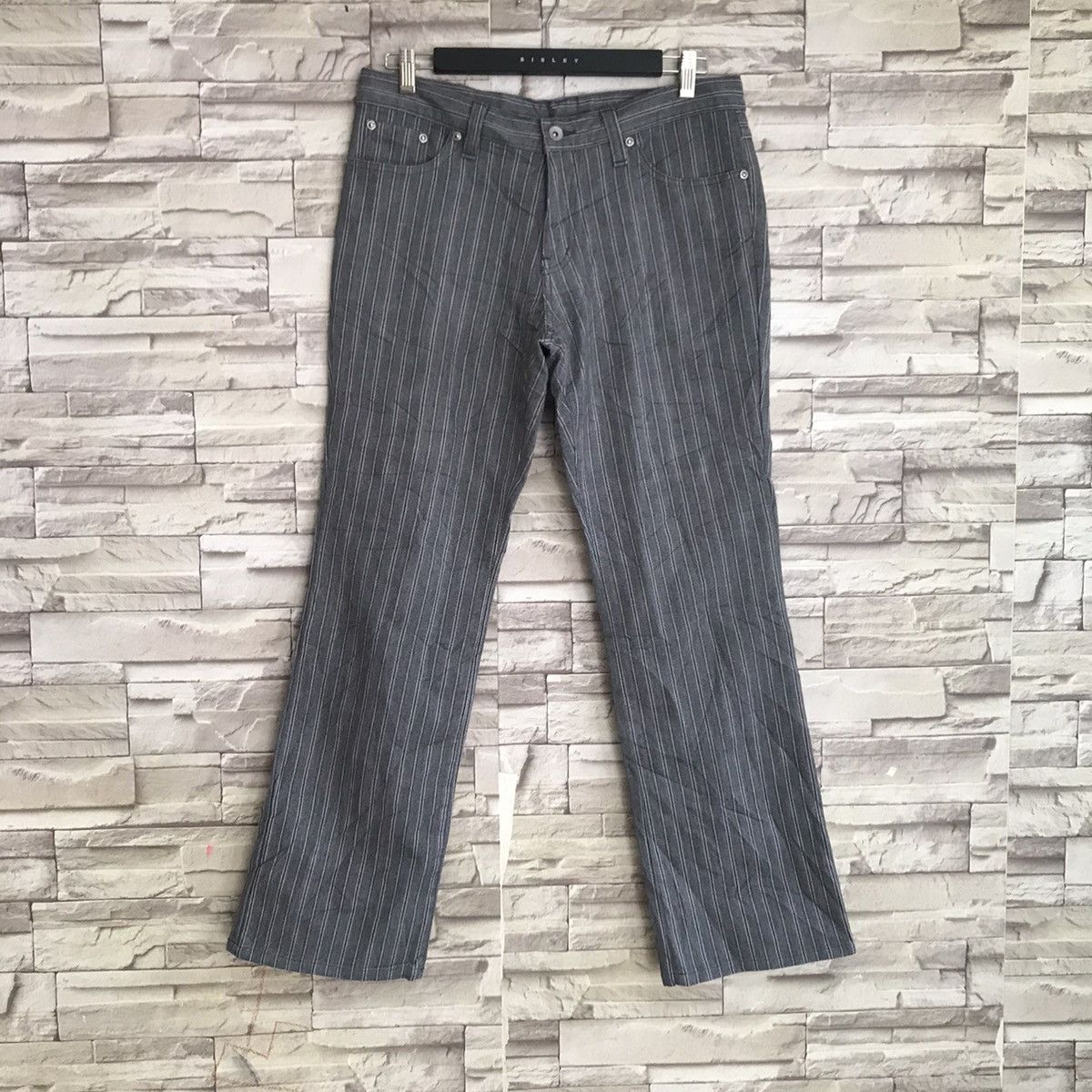 semanticdesign Semantic Design Pinstriped Denim Flare Jeans Size US 34 / EU 50 - 3 Thumbnail