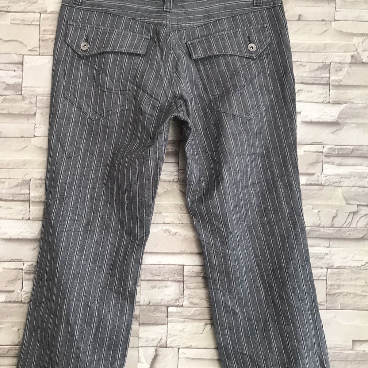 semanticdesign Semantic Design Pinstriped Denim Flare Jeans Size US 34 / EU 50 - 13 Thumbnail
