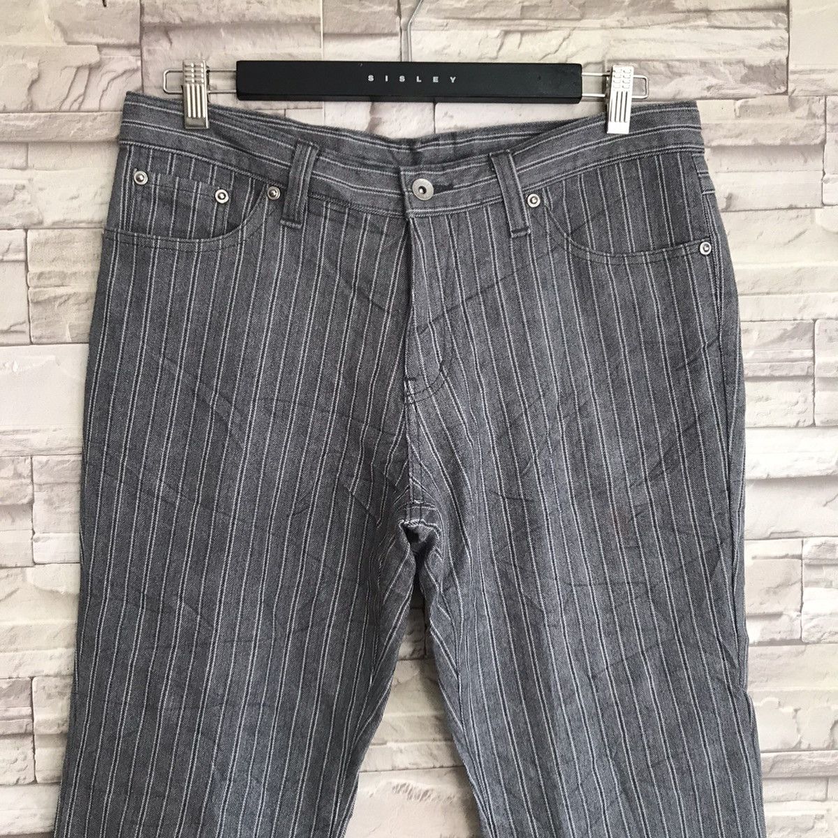 semanticdesign Semantic Design Pinstriped Denim Flare Jeans Size US 34 / EU 50 - 4 Thumbnail