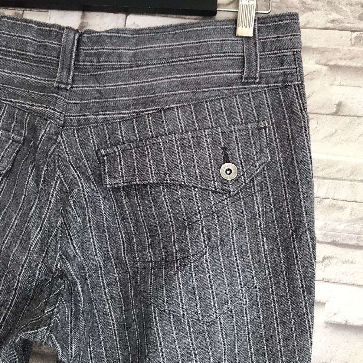 semanticdesign Semantic Design Pinstriped Denim Flare Jeans Size US 34 / EU 50 - 12 Thumbnail