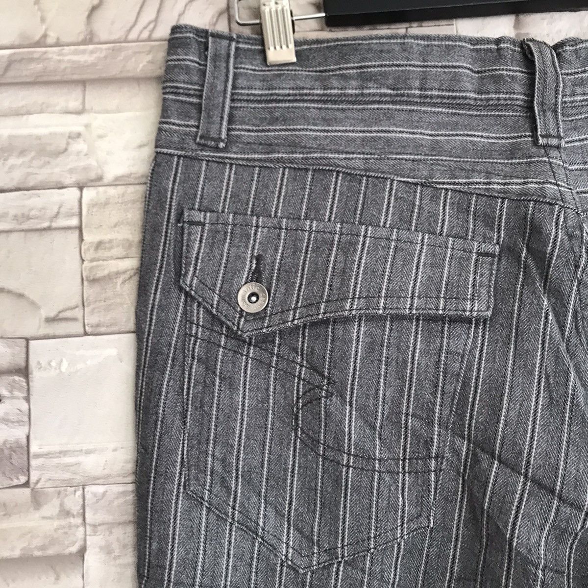 semanticdesign Semantic Design Pinstriped Denim Flare Jeans Size US 34 / EU 50 - 11 Thumbnail