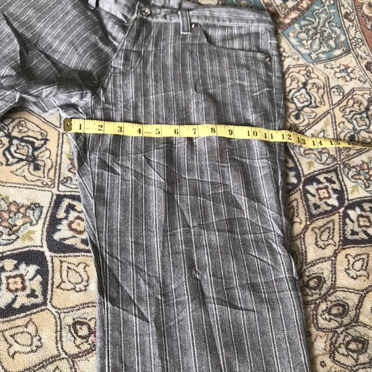 semanticdesign Semantic Design Pinstriped Denim Flare Jeans Size US 34 / EU 50 - 22 Thumbnail