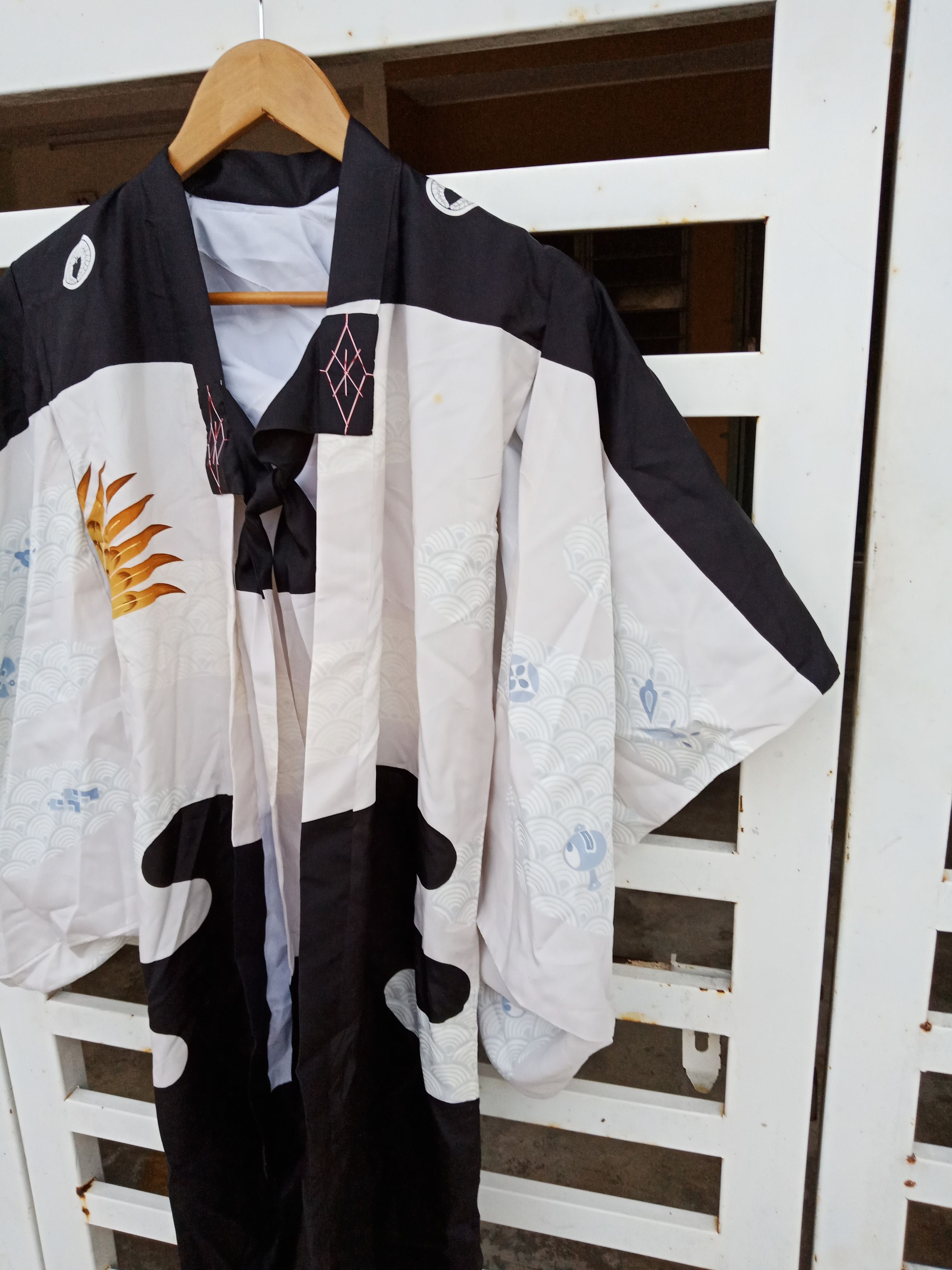 Japanese Brand Kimono Haori Silk Myth Dragon X Eagle Falcon Spell Out Size US S / EU 44-46 / 1 - 4 Thumbnail