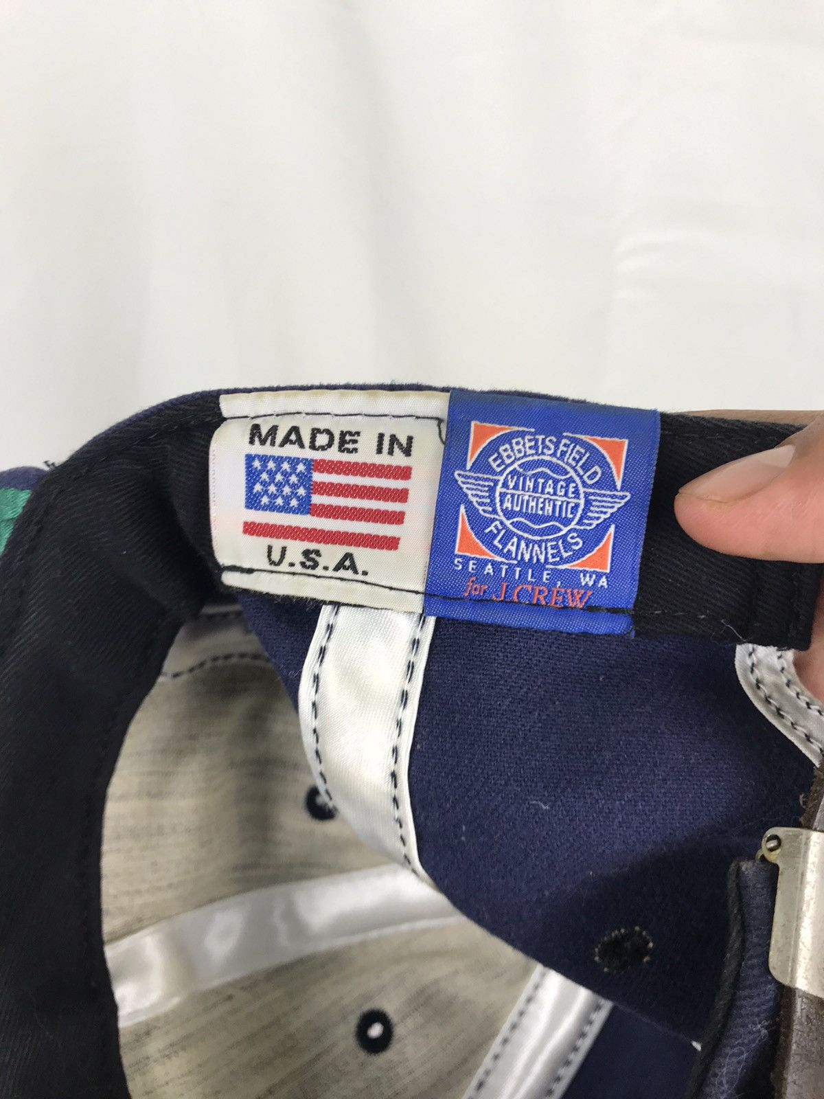 Ebbets Field Flannels × J.Crew Vintage Ebbets Field Flannel Collab J.Crew Leather Strap Cap Size ONE SIZE - 7 Thumbnail