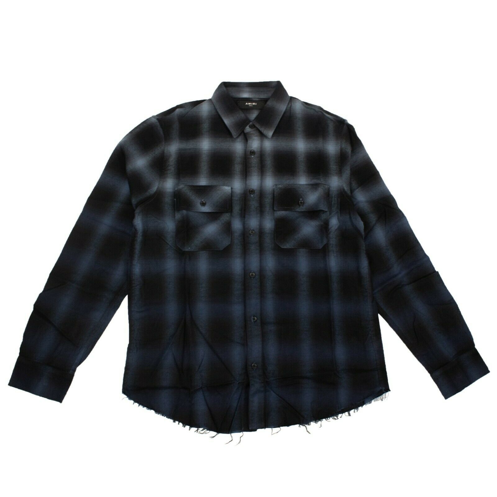 Amiri Blue Ombre Plaid Shirt Size XL | Grailed
