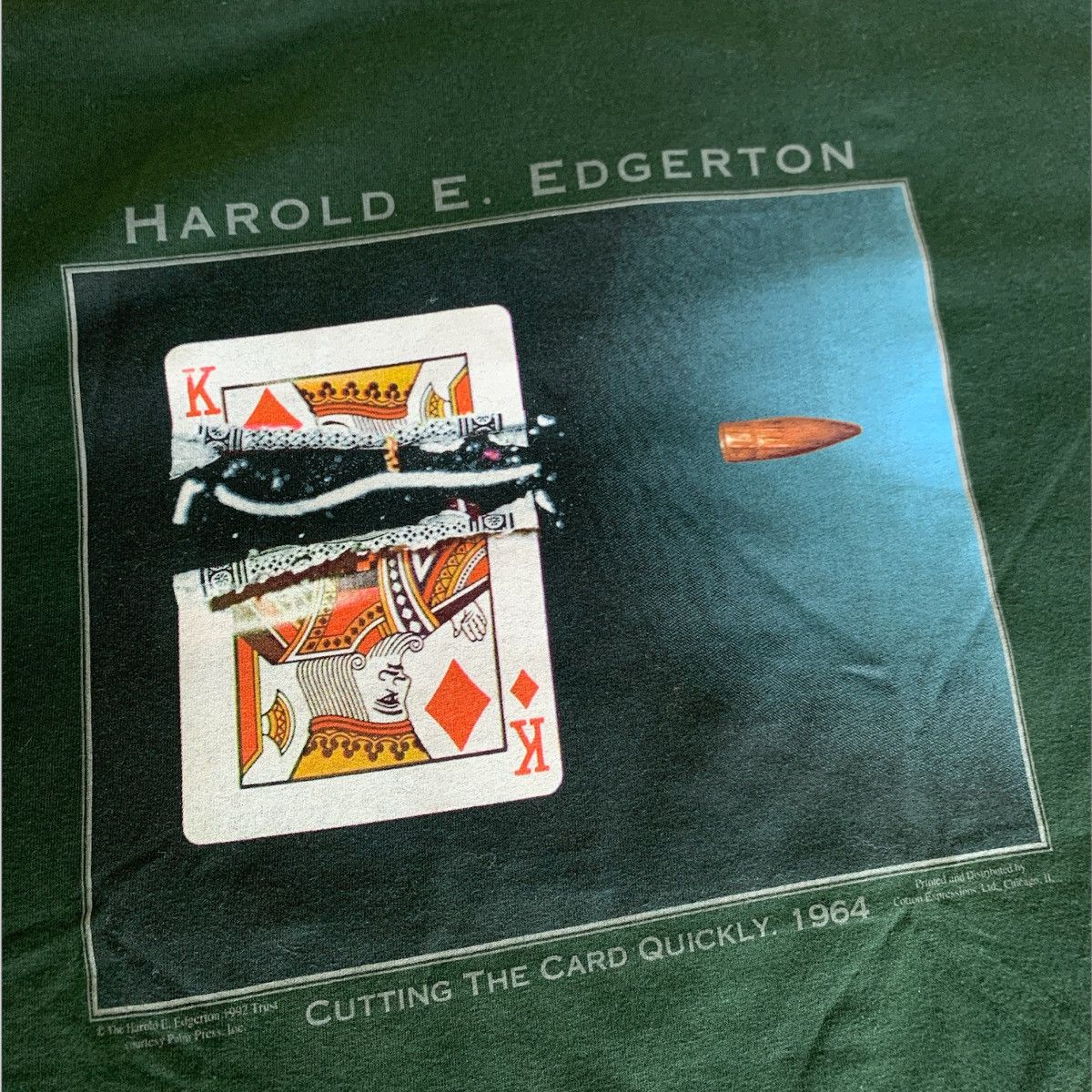 Vintage Rare Harold E. Edgerton Cutting the Card Quickly Art T Shirt