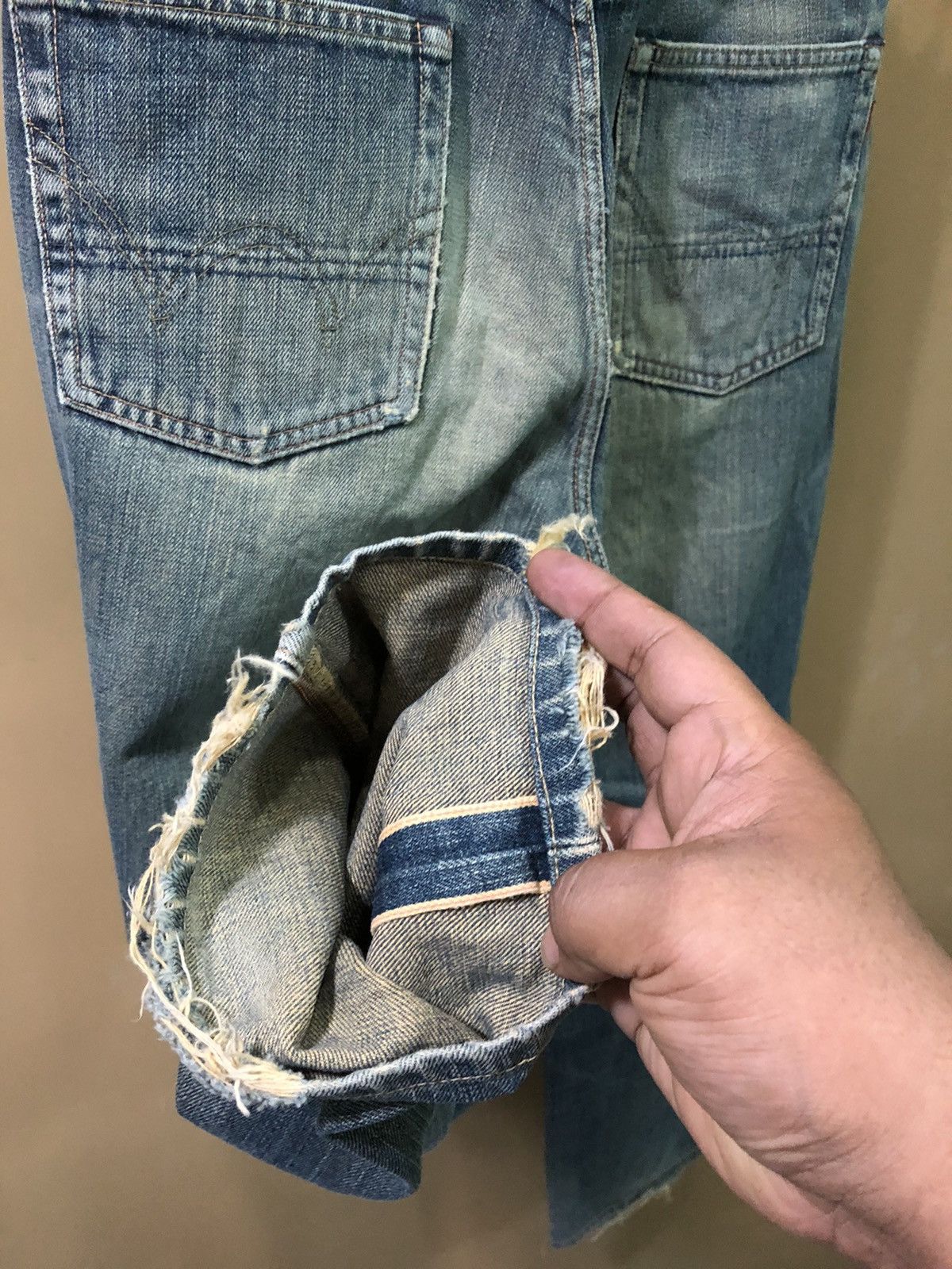 Edwin × Japanese Brand Vintage Edwin 505x Distressed Denim Jeans Size US 31 - 6 Thumbnail