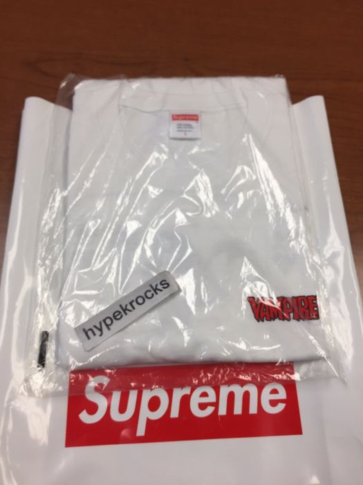 Supreme White Vampirella Card Tee | Grailed