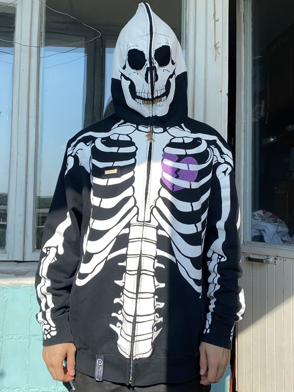 LRG × Vintage LRG Dead Serious Skeleton Full Zip Hoodie