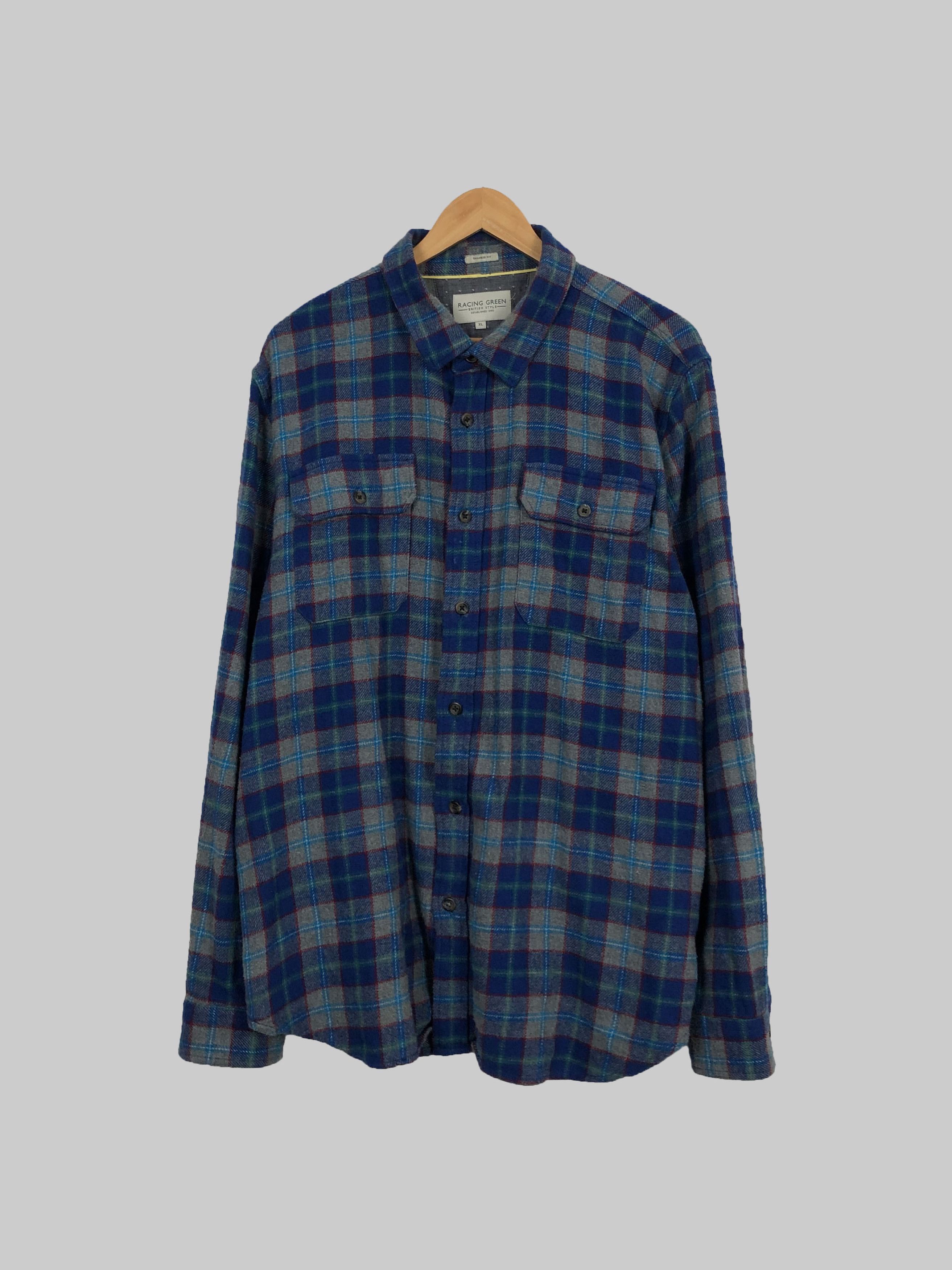 Flannel Racing Green Flannel Patchwork Shirt Travis Scott Style Size US XL / EU 56 / 4 - 1 Thumbnail