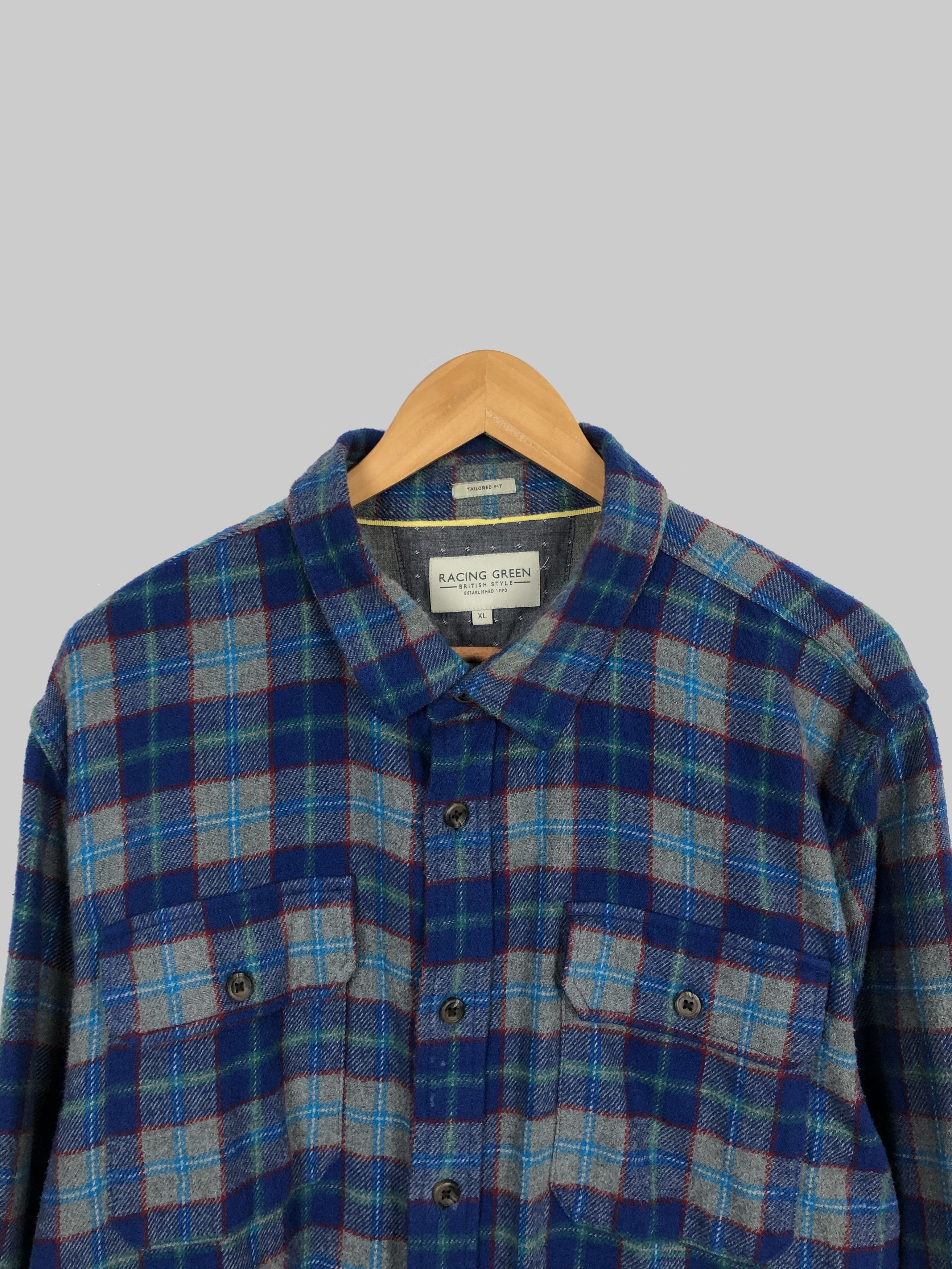 Flannel Racing Green Flannel Patchwork Shirt Travis Scott Style Size US XL / EU 56 / 4 - 2 Thumbnail