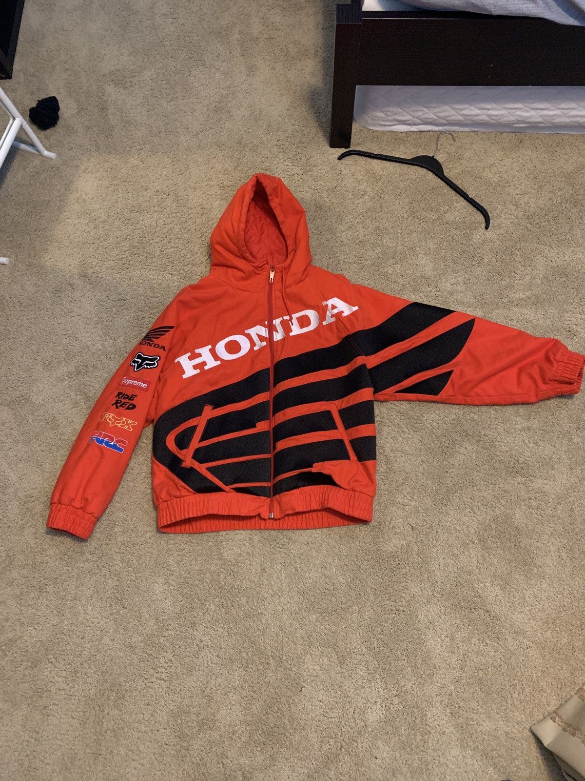 Supreme x Honda x Fox racing zip up puffy jacket