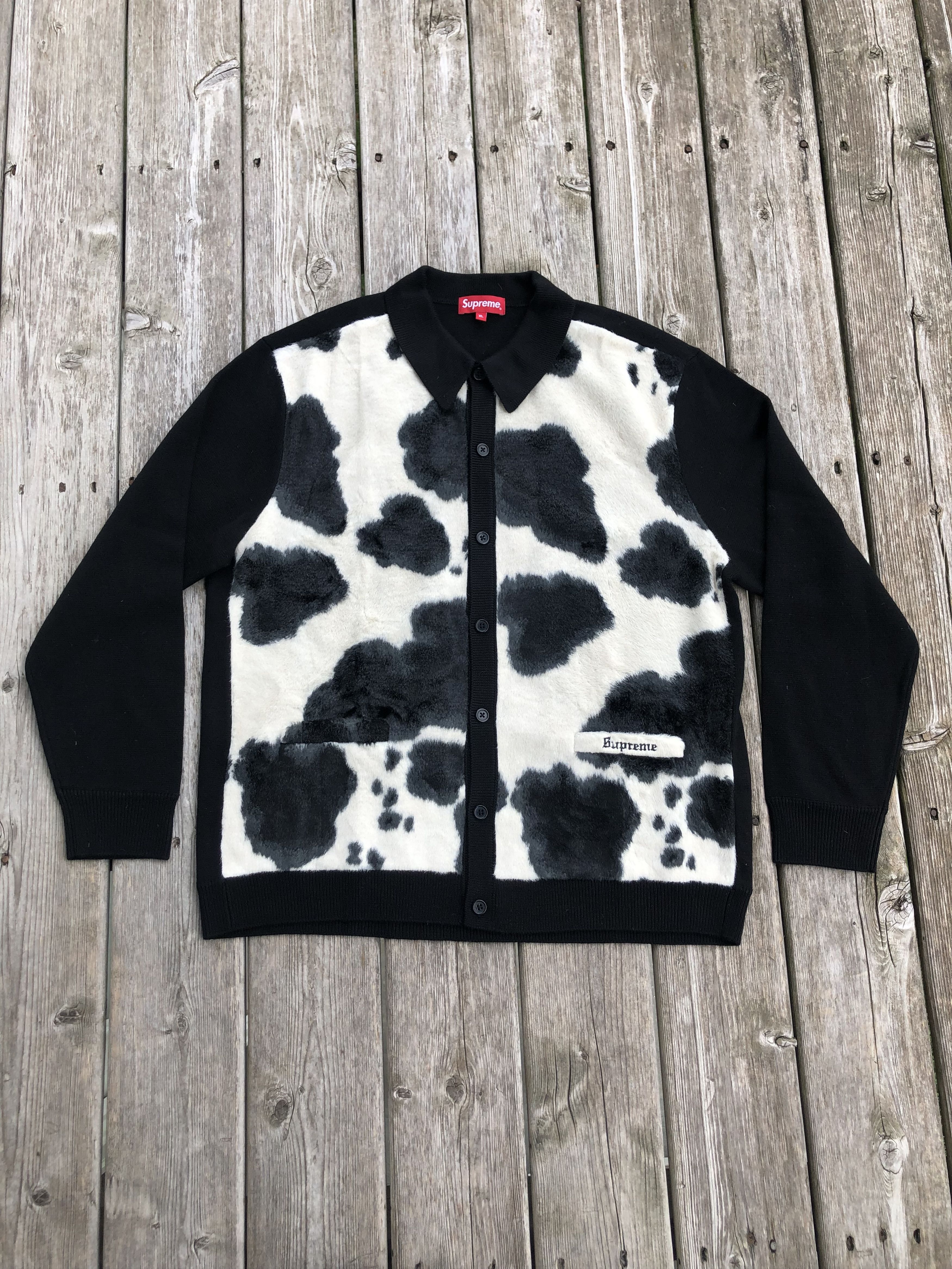 Supreme Cow Print Cardigan Black L-