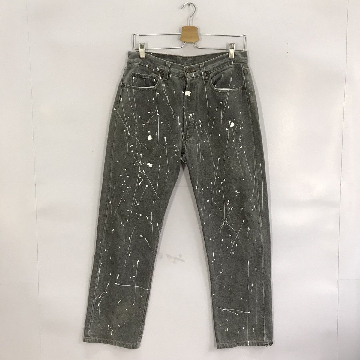 Levi’s 501 Splatter painted Helmut Lang Style denim pant