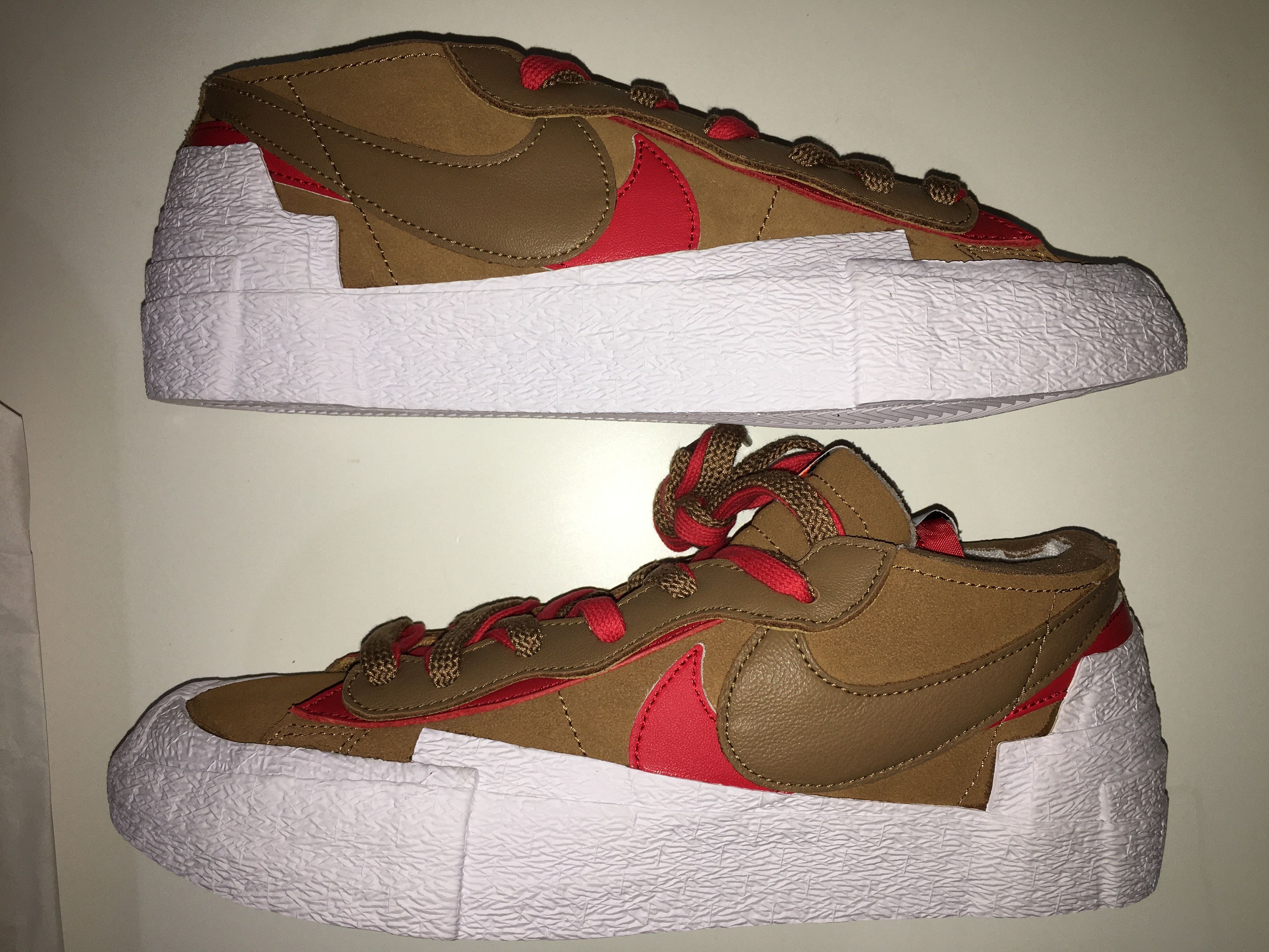 Nike × Sacai Blazer Low - British Tan / Uni Red Size US 9 / EU 42 - 7 Thumbnail