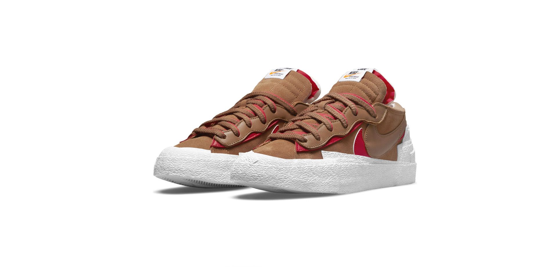 Nike × Sacai Blazer Low - British Tan / Uni Red Size US 9 / EU 42 - 1 Thumbnail
