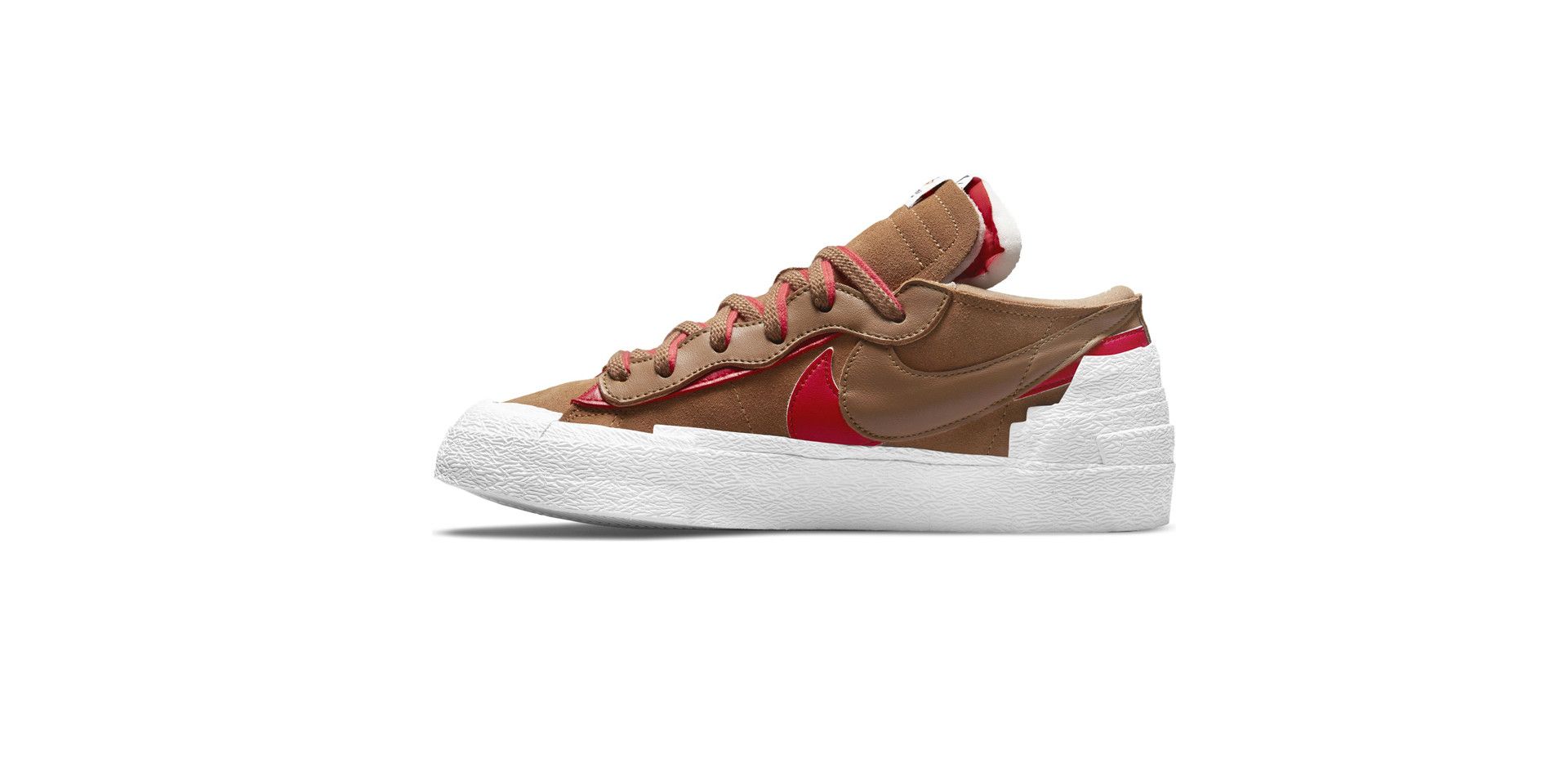 Nike × Sacai Blazer Low - British Tan / Uni Red Size US 9 / EU 42 - 3 Thumbnail