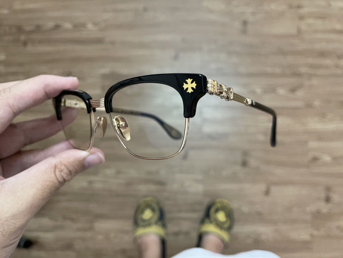 【Chrome Hearts】 Bonennoisseur II Black Gold Plated Chrome Hearts glasses BONENNOISSEUR II JEWELED – BLACK/GOLD