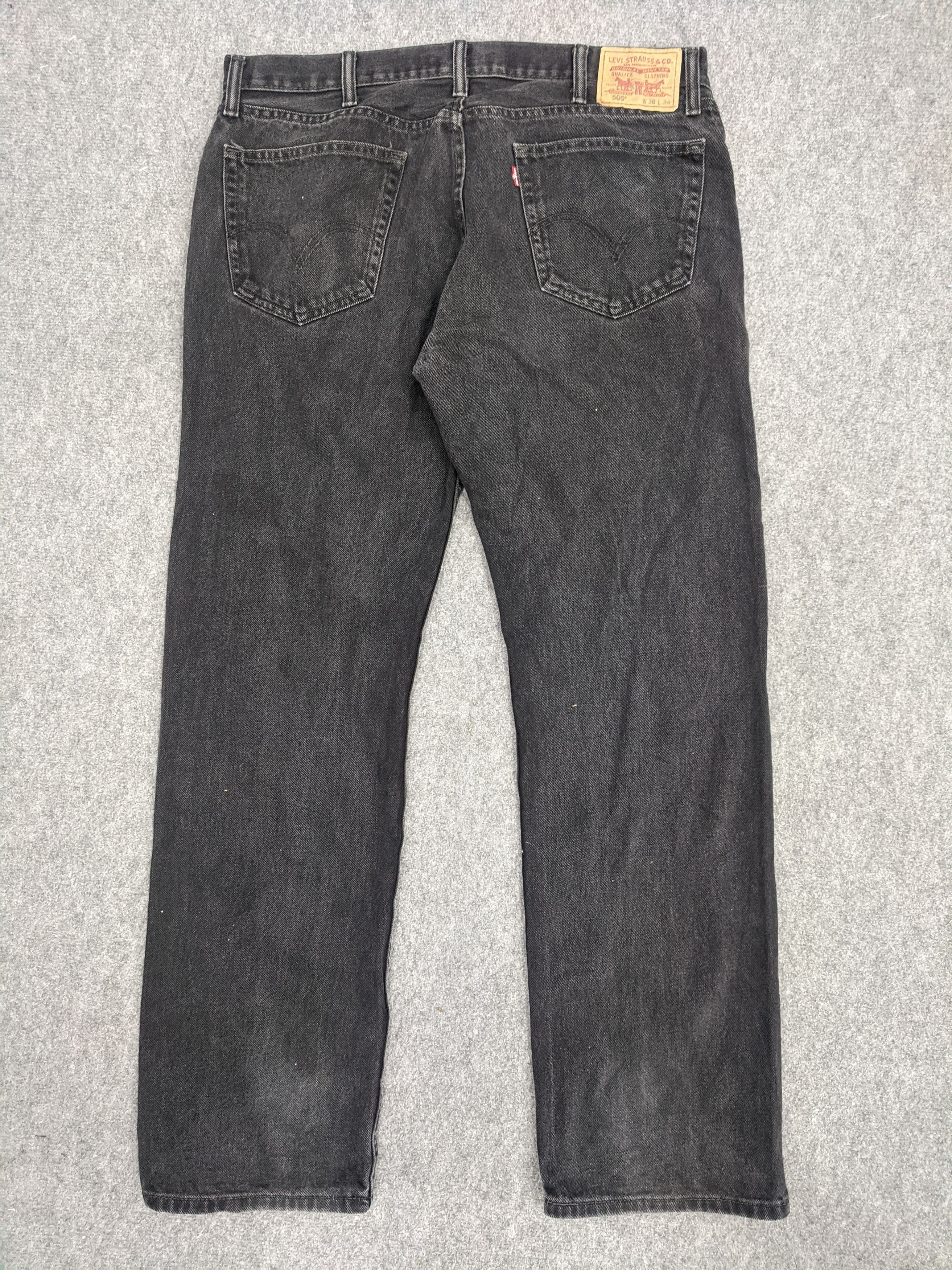 Levi's Vintage Levis 505 Black Jeans DP0718 Size US 39 - 3 Thumbnail
