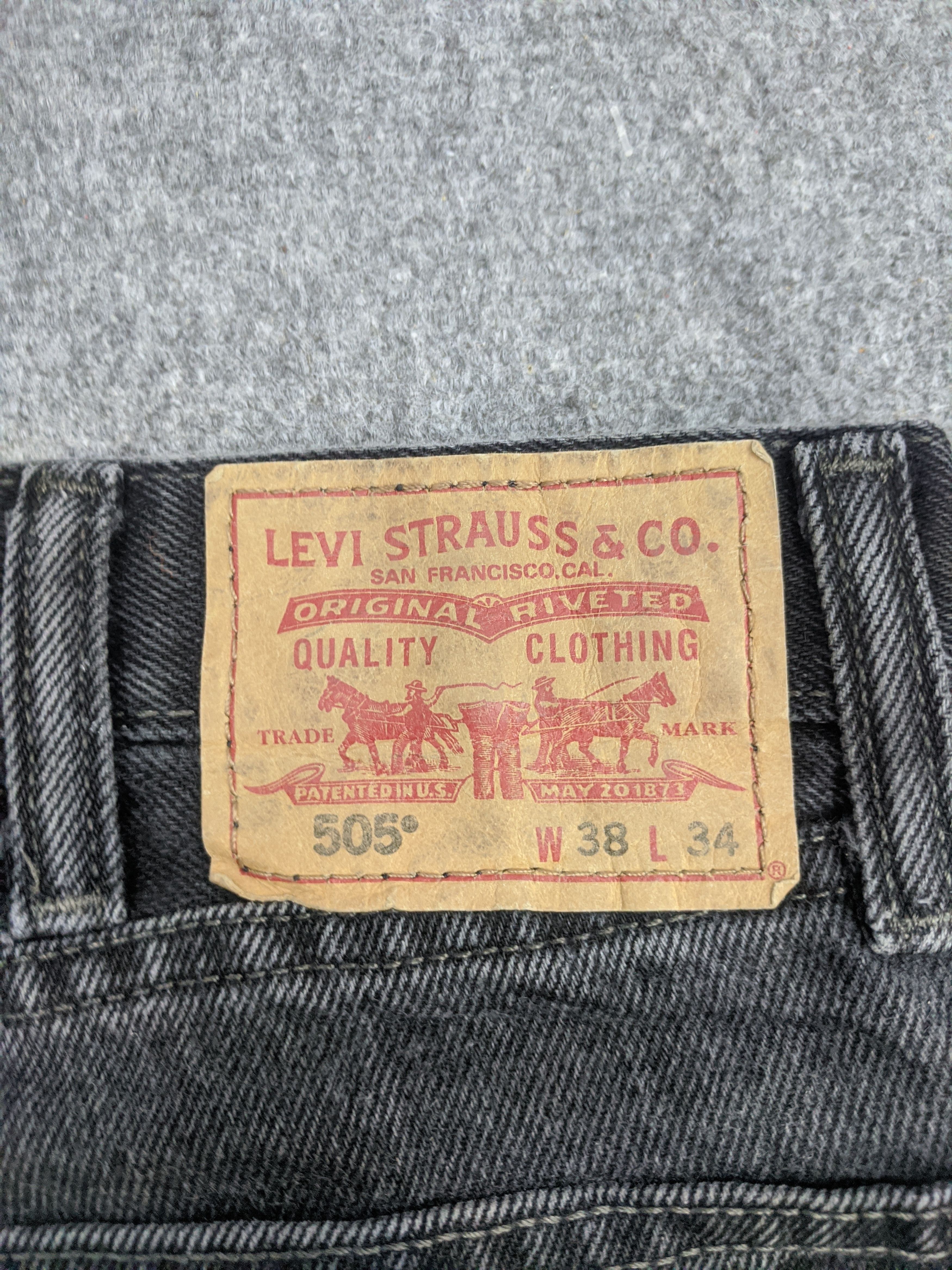 Levi's Vintage Levis 505 Black Jeans DP0718 Size US 39 - 5 Thumbnail