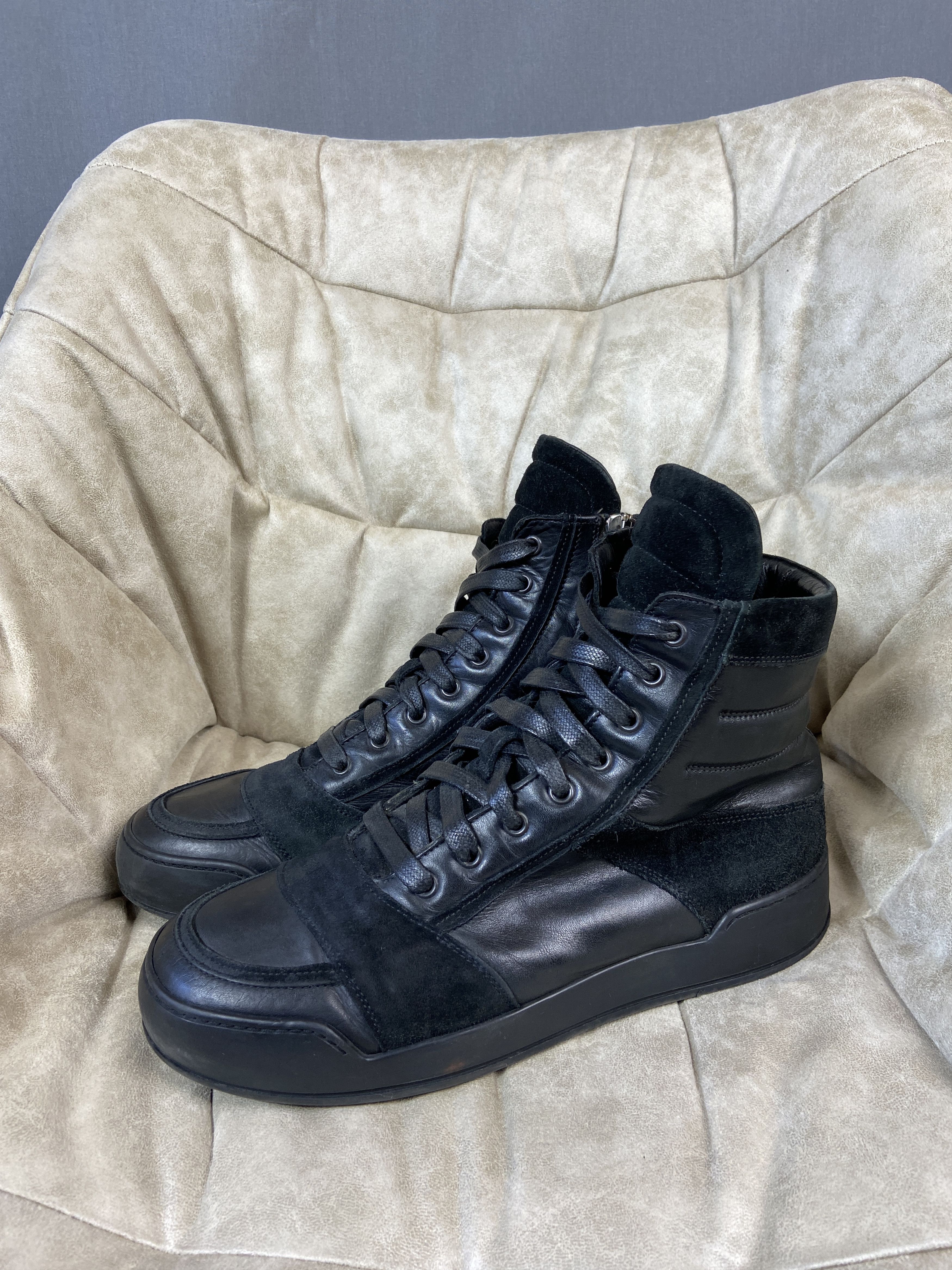 Balmain Balmain Leather High Top Biker Shoes | Grailed