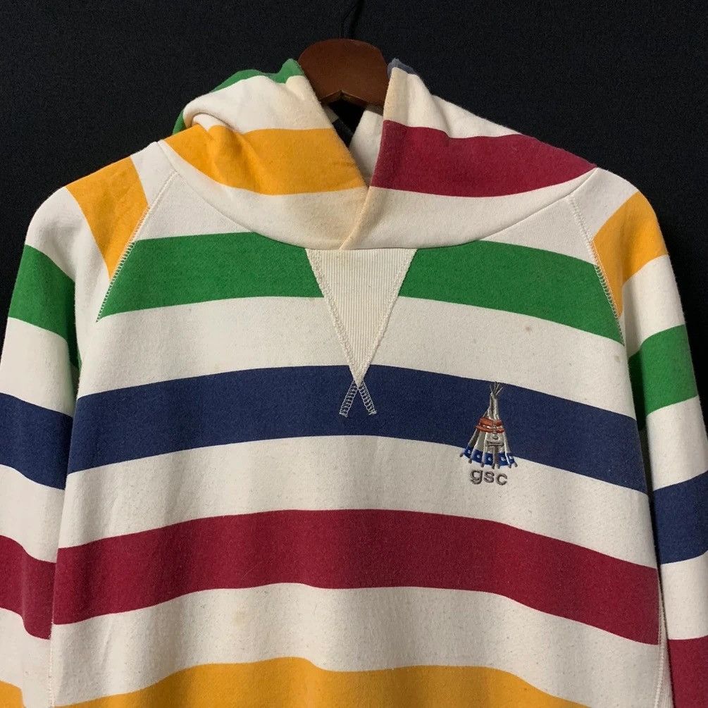 Rainbow × Vintage × go slow caravan Rainbow Striped Go Slow Caravan Hooded Pullover Sweatshirts Size US M / EU 48-50 / 2 - 6 Thumbnail